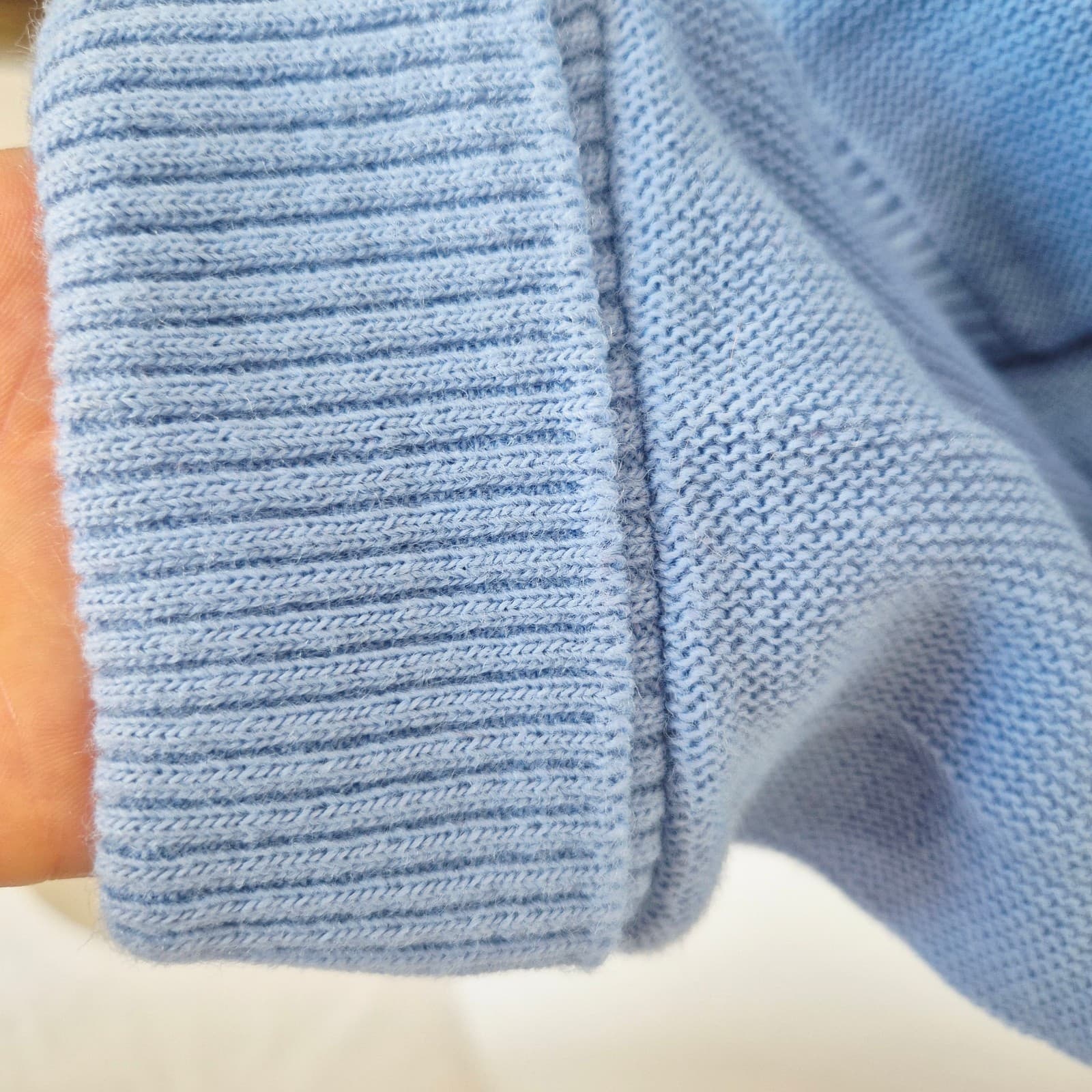 Vintage Royale-Air Made in USA Acrylic Grandpa Cardigan V-Neck Pocket Blue Sz.M - Thumbnail 4