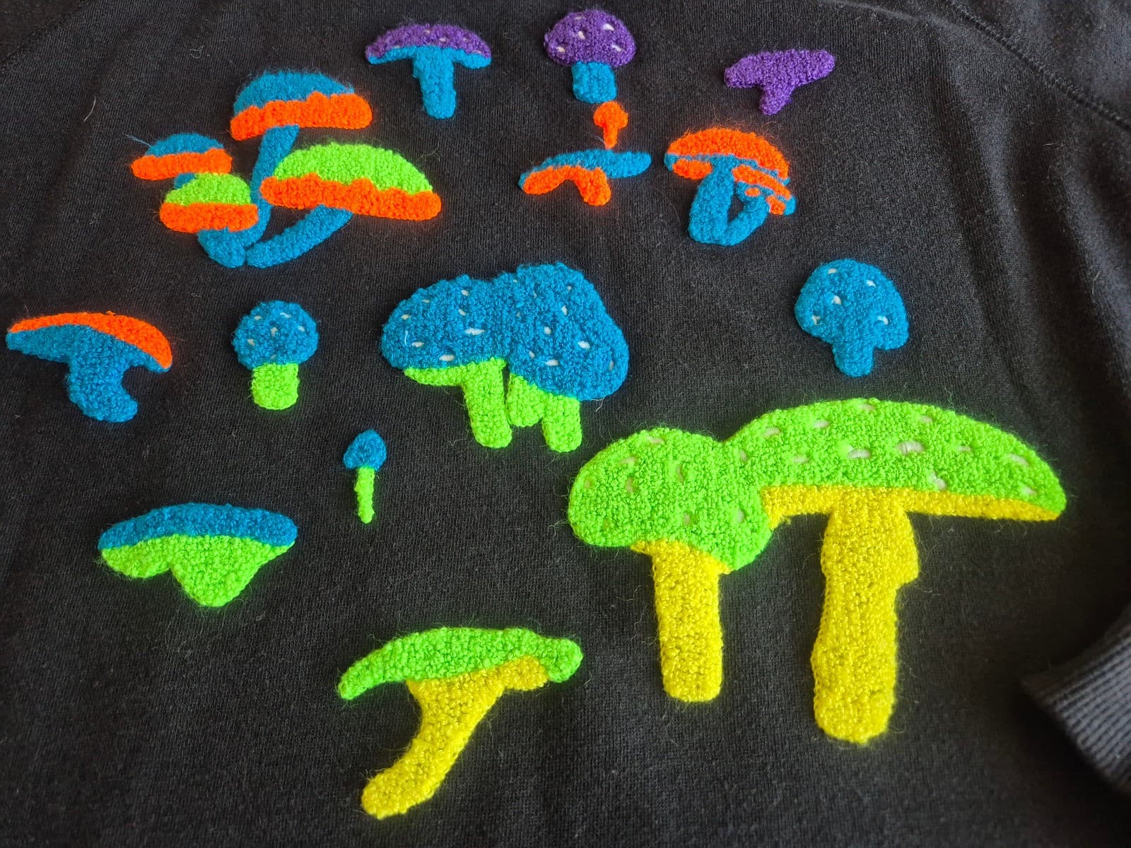 AMBSN x Modest Mouse Mushroom Embroidered Crewneck Sweatshirt Black Men's M - Thumbnail 7