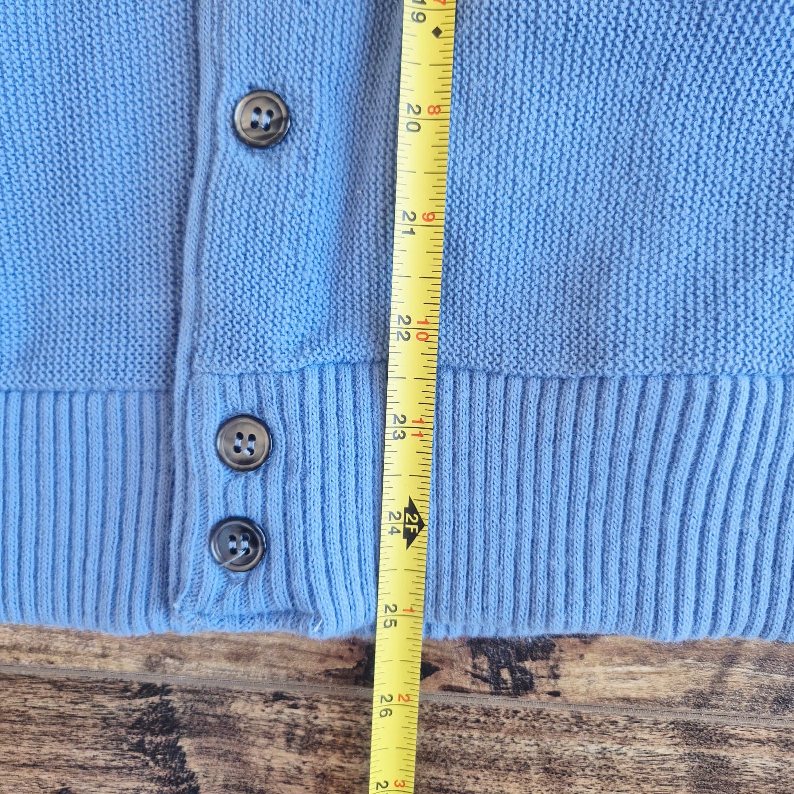 Vintage Royale-Air Made in USA Acrylic Grandpa Cardigan V-Neck Pocket Blue Sz.M - Thumbnail 10