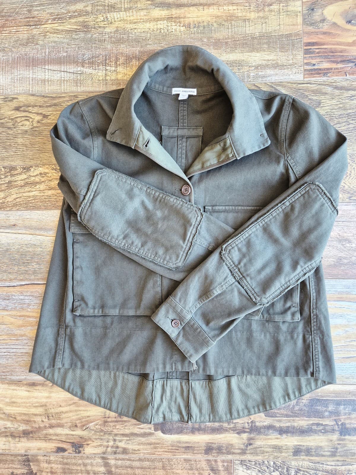 NWoT Standard James Perse Made in Italy Cropped Utility Jacket Green Women's 1-S - Thumbnail 5
