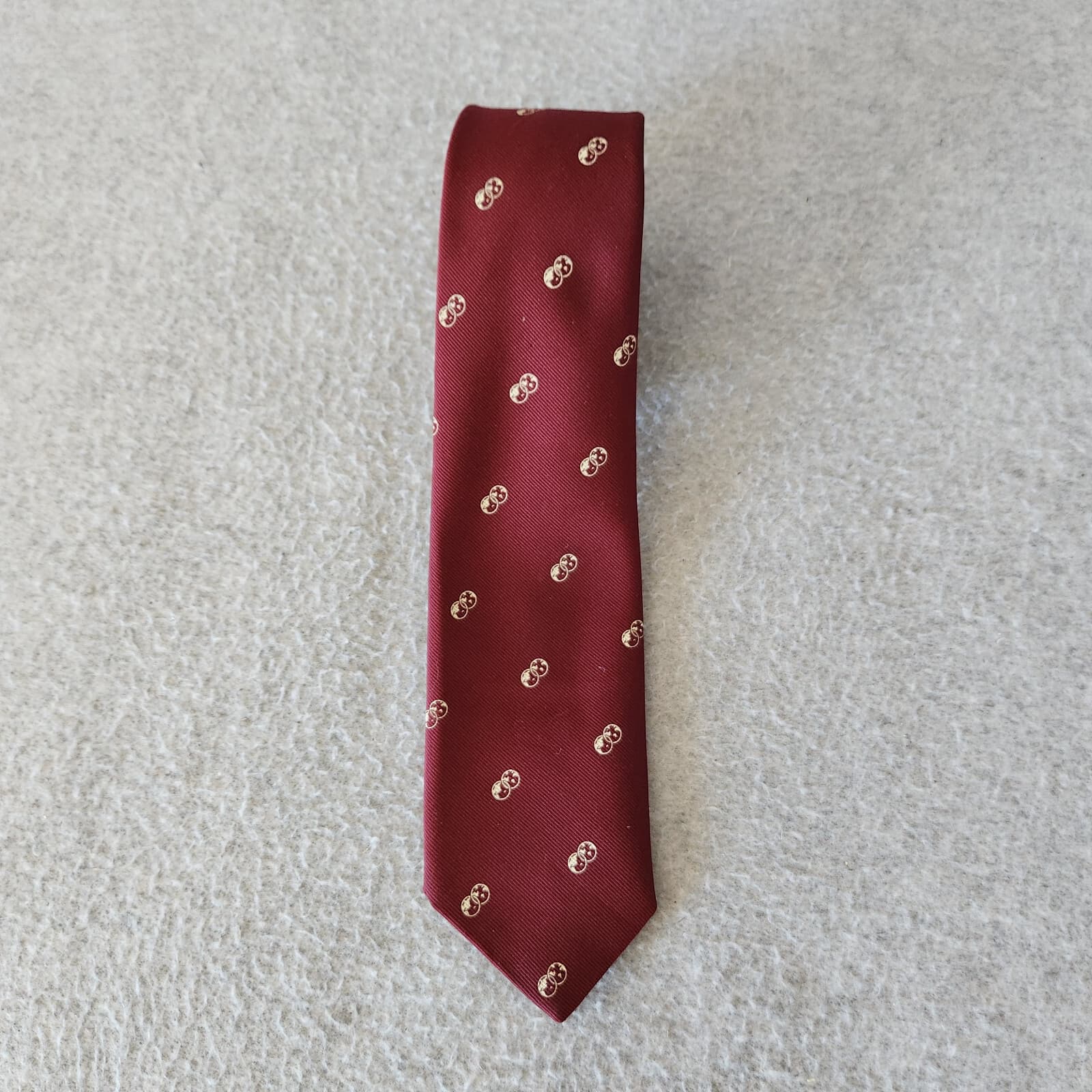 Vintage Givenchy Monsieur Silk Blend Traditional Standard Width Necktie Burgundy - Thumbnail 2