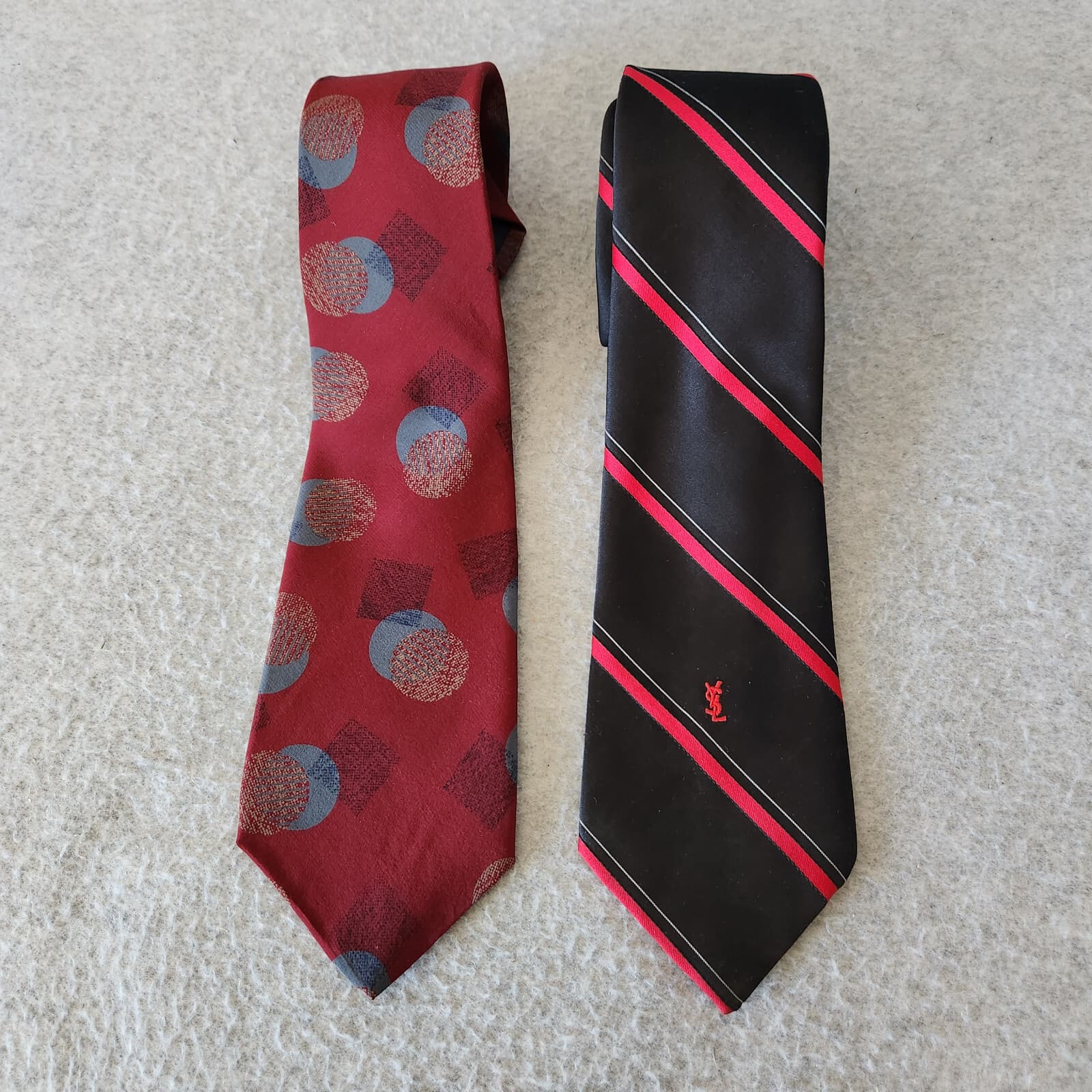 Vintage Yves Saint Laurent Neckwear 2 Piece Traditional Standard Width Necktie - Thumbnail 2