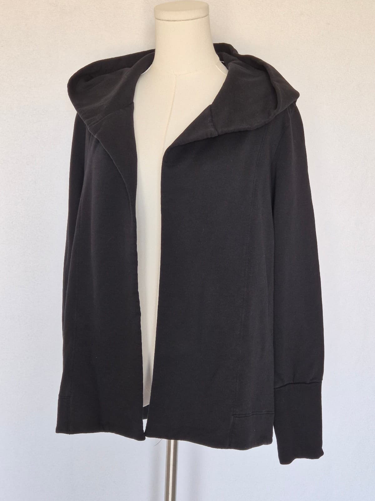 Standard James Perse French Terry Hoodie Open Sweat Cardigan Black Women's 1 (S) - Thumbnail 5