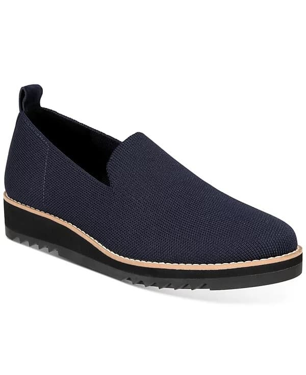 EILEEN FISHER $165 Embrace Recycled Stretch Knit Loafer Platform Navy Blue US7 - Thumbnail 2
