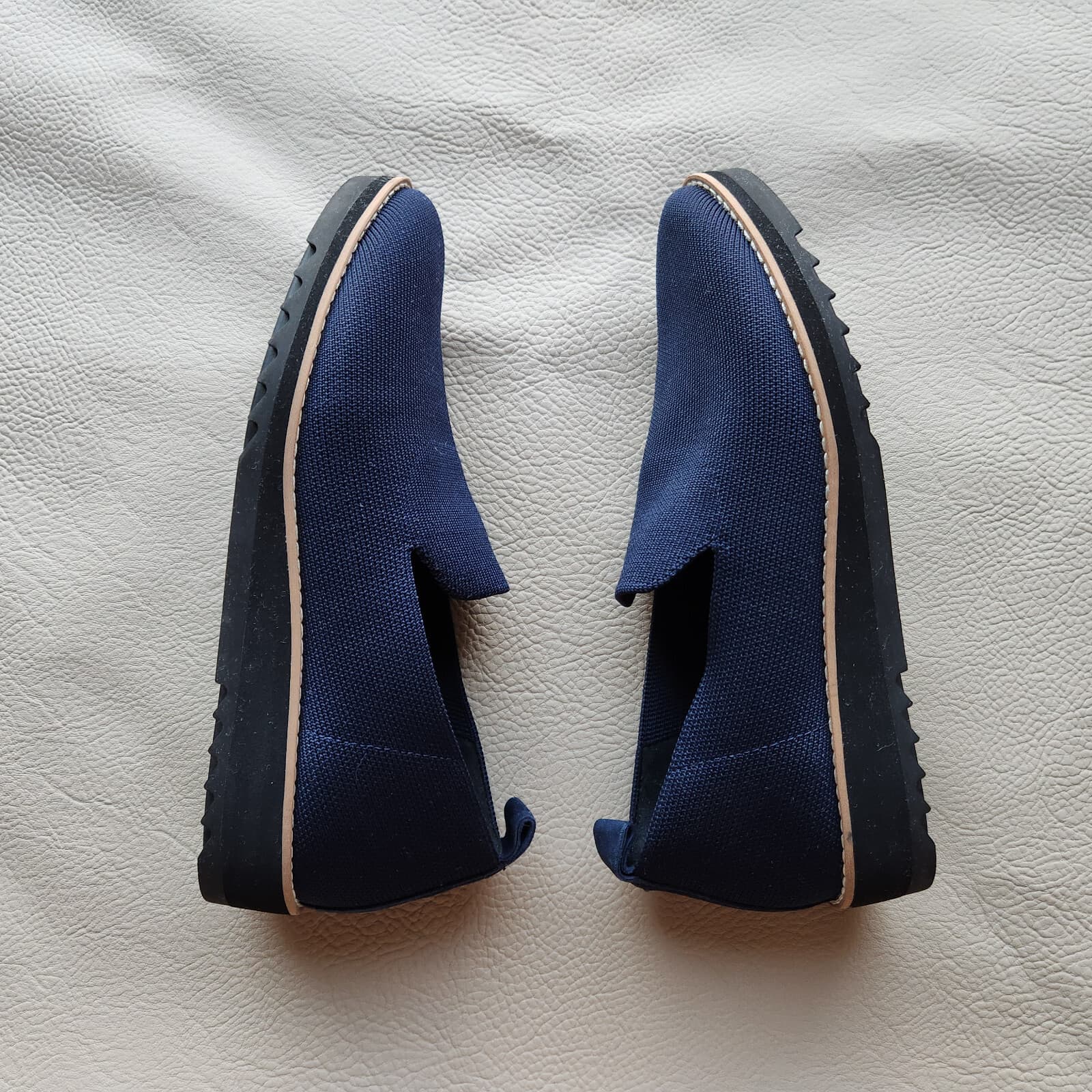 EILEEN FISHER $165 Embrace Recycled Stretch Knit Loafer Platform Navy Blue US7 - Thumbnail 5