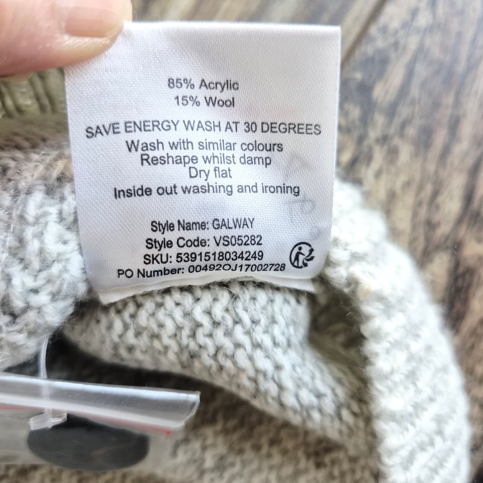 New Emerald Isle Knitwear Galway Fishermen Sweater Elbow-Patch Wool Blend Men XL - Thumbnail 11