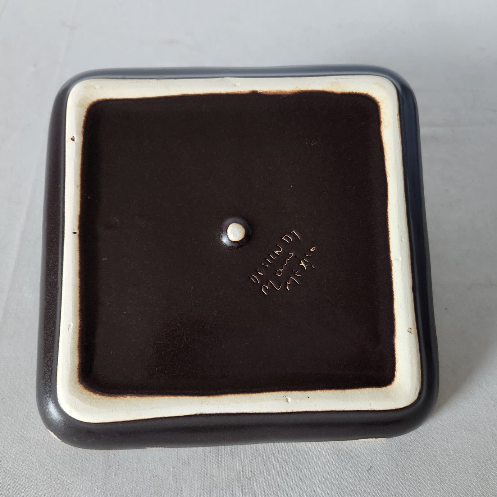 Design by Mara Mexico Pottery Stoneware Kokopelli Musician 9" Square Salad Plate - Thumbnail 6