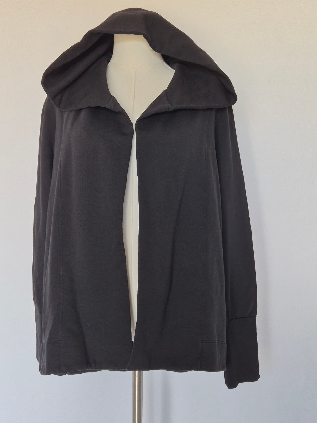 Standard James Perse French Terry Hoodie Open Sweat Cardigan Black Women's 1 (S) - Thumbnail 2