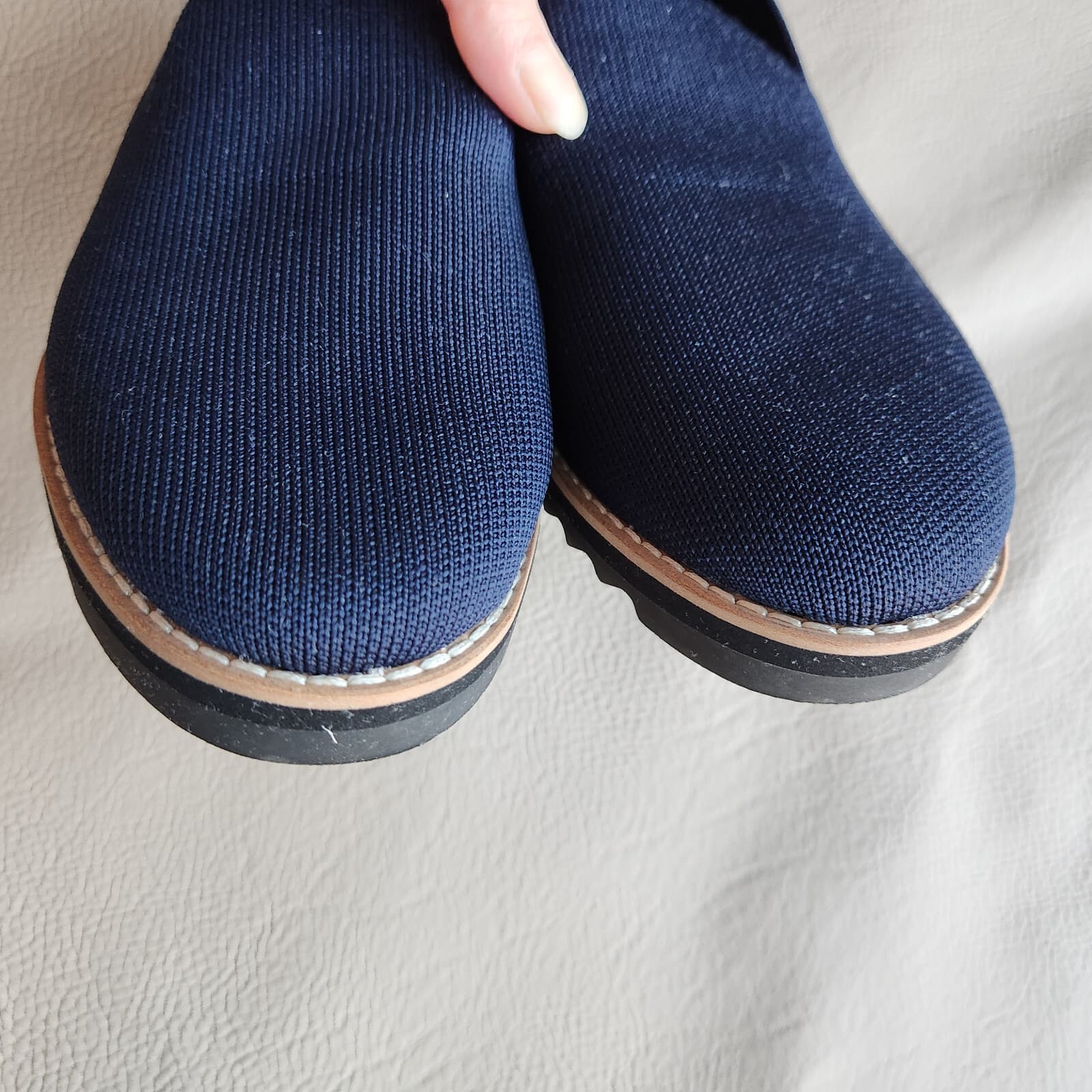 EILEEN FISHER $165 Embrace Recycled Stretch Knit Loafer Platform Navy Blue US7 - Thumbnail 8