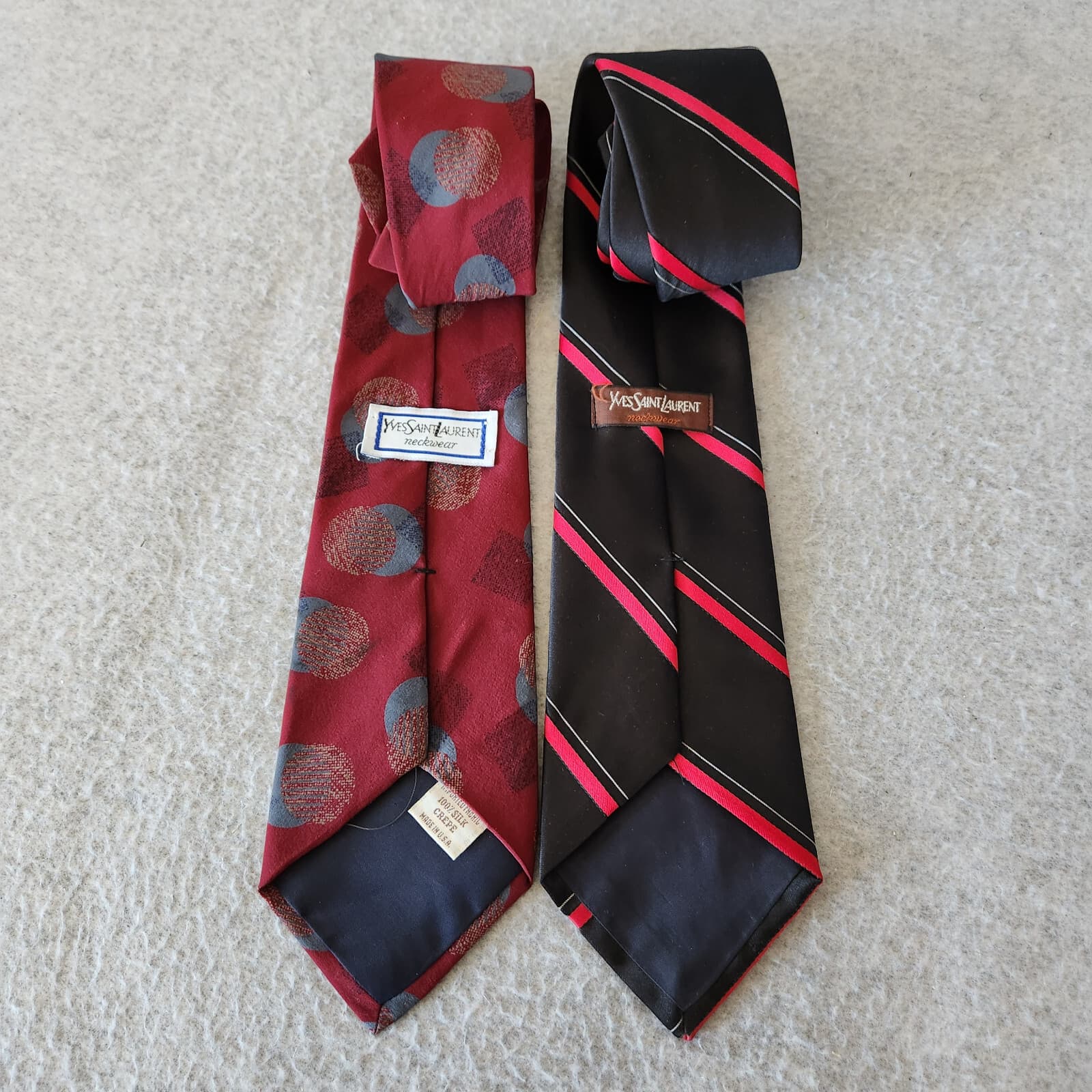 Vintage Yves Saint Laurent Neckwear 2 Piece Traditional Standard Width Necktie - Thumbnail 5