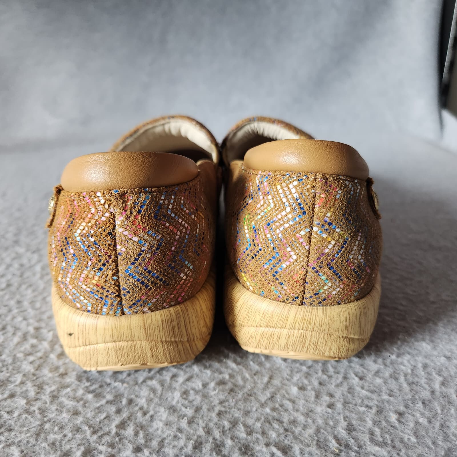 Alegria Keli Ric Rock Professional Leather Clog Comfort Zippy Zigzag Tan EU39 - Thumbnail 5