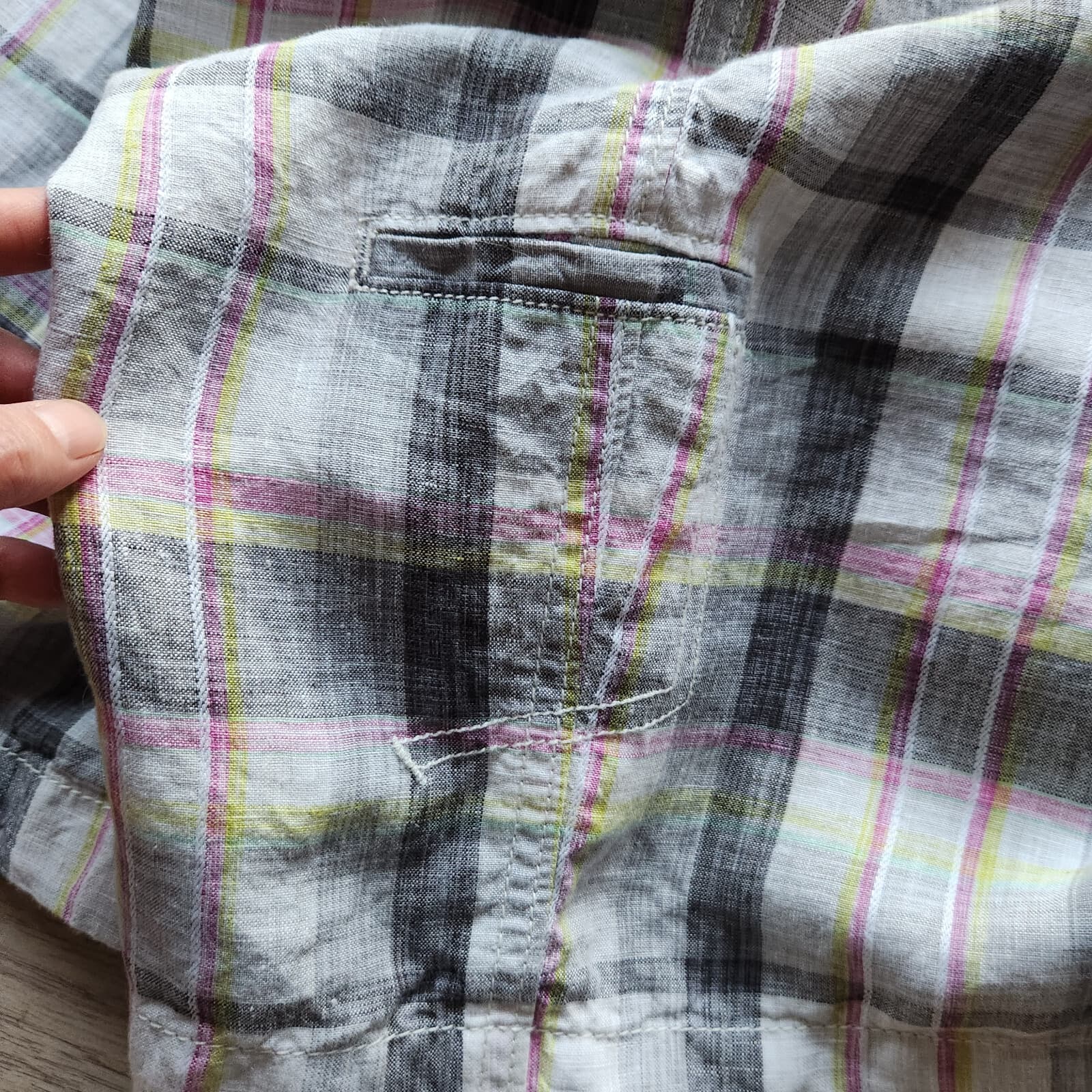 Tommy Bahama Relax 100% Linen Madras Plaid Shorts Zip Pocket Multicolor Men's 35 - Thumbnail 7