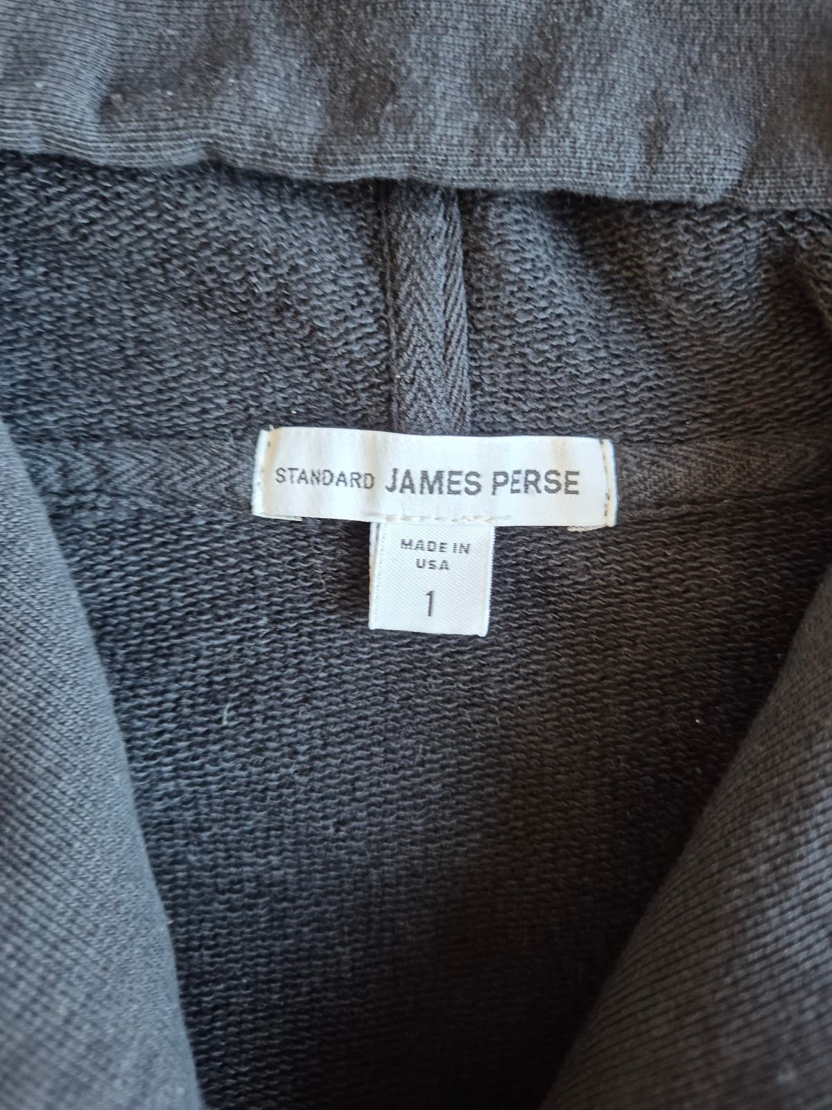 Standard James Perse French Terry Hoodie Open Sweat Cardigan Black Women's 1 (S) - Thumbnail 10