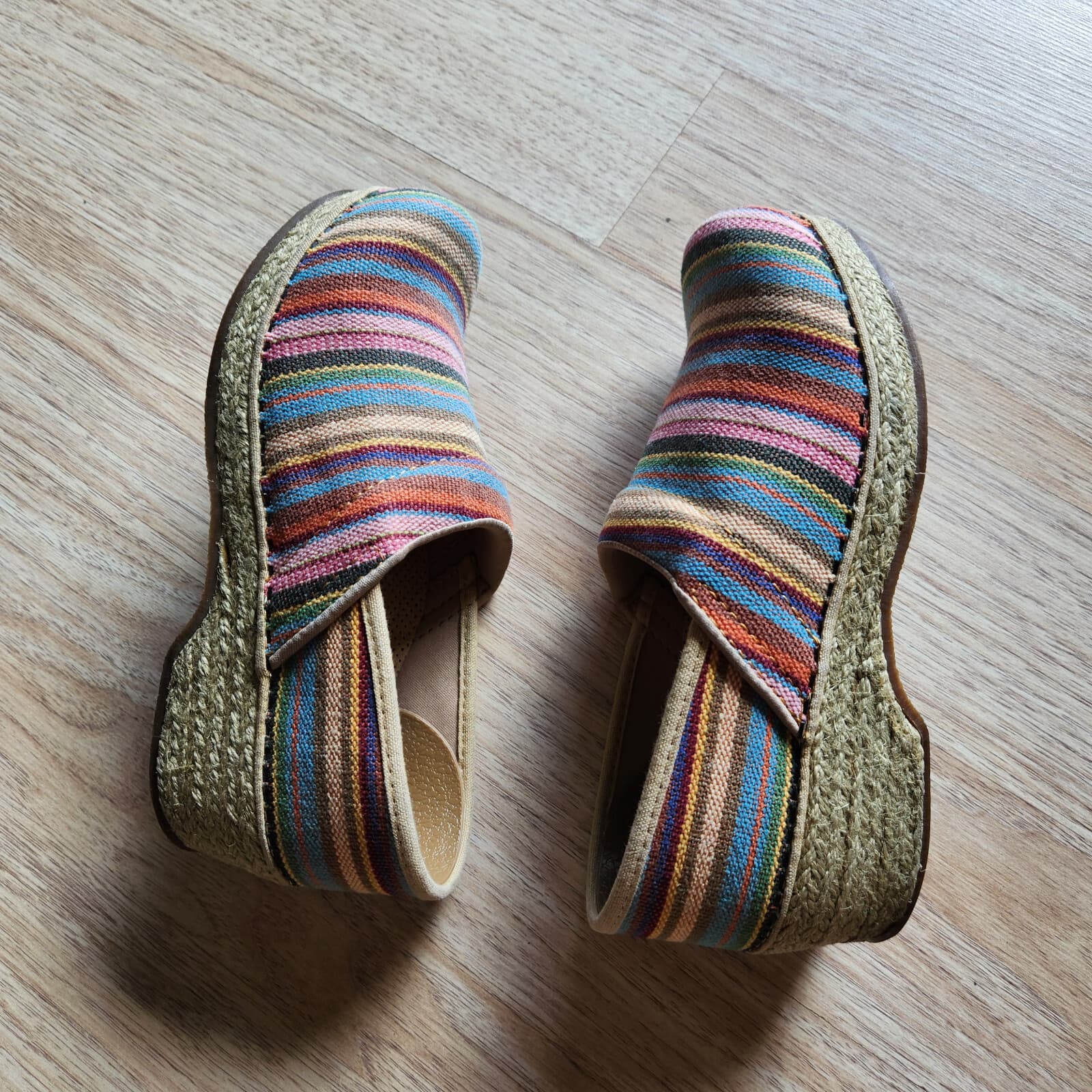 Dansko Vegan Canvas Multicolor Stripe Professional Clog Comfort Espadrille EU37 - Thumbnail 3