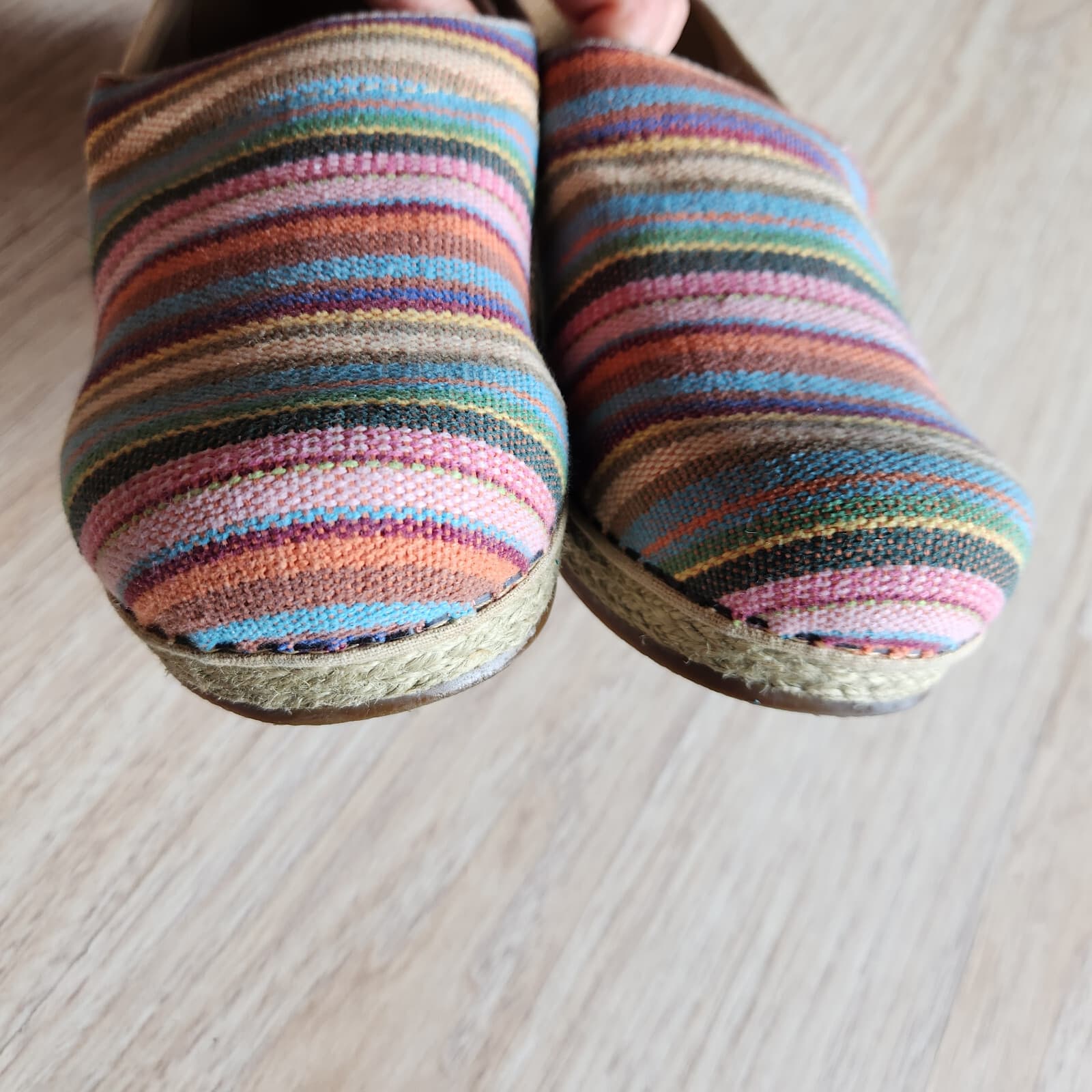 Dansko Vegan Canvas Multicolor Stripe Professional Clog Comfort Espadrille EU37 - Thumbnail 6