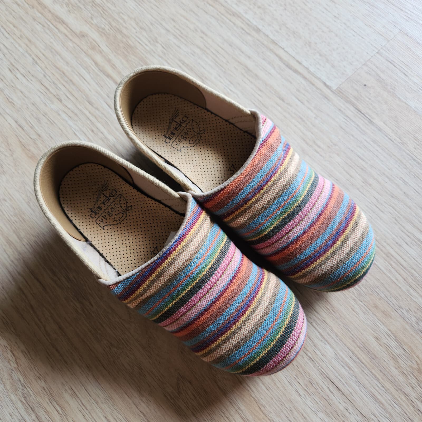 Dansko Vegan Canvas Multicolor Stripe Professional Clog Comfort Espadrille EU37 - Thumbnail 2