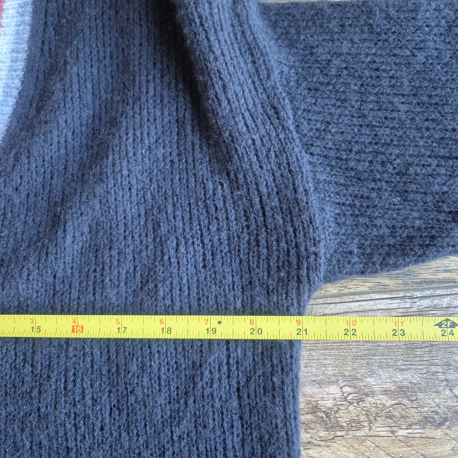 Sundry Wool Cashmere Contrast Stripe Cardigan V-Neck Button Navy Blue Womens 1/S - Thumbnail 15