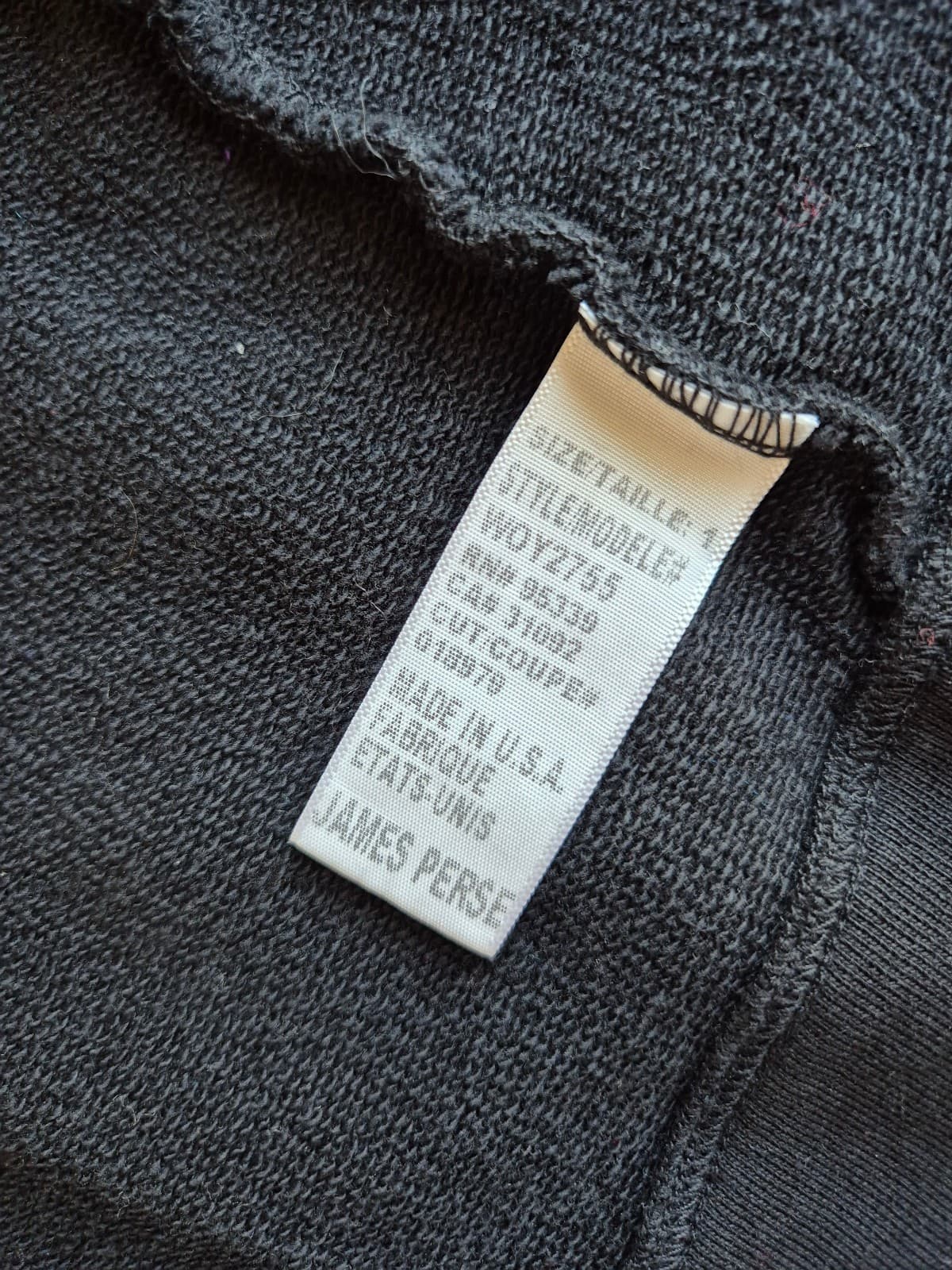 Standard James Perse French Terry Hoodie Open Sweat Cardigan Black Women's 1 (S) - Thumbnail 11