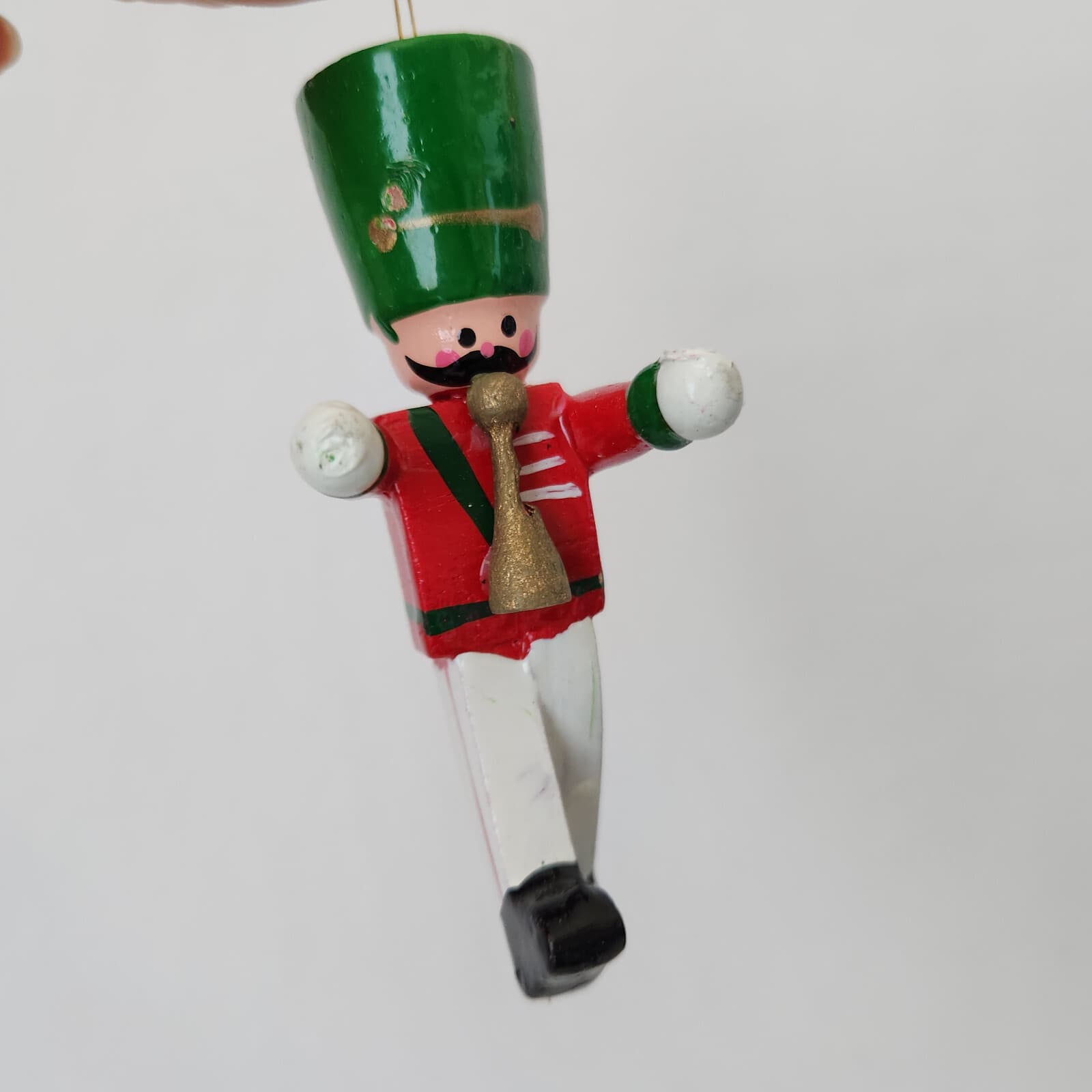 Vintage 5 Pieces Wooden Soldier Nutcracker Christmas Ornaments Made in Taiwan - Thumbnail 3
