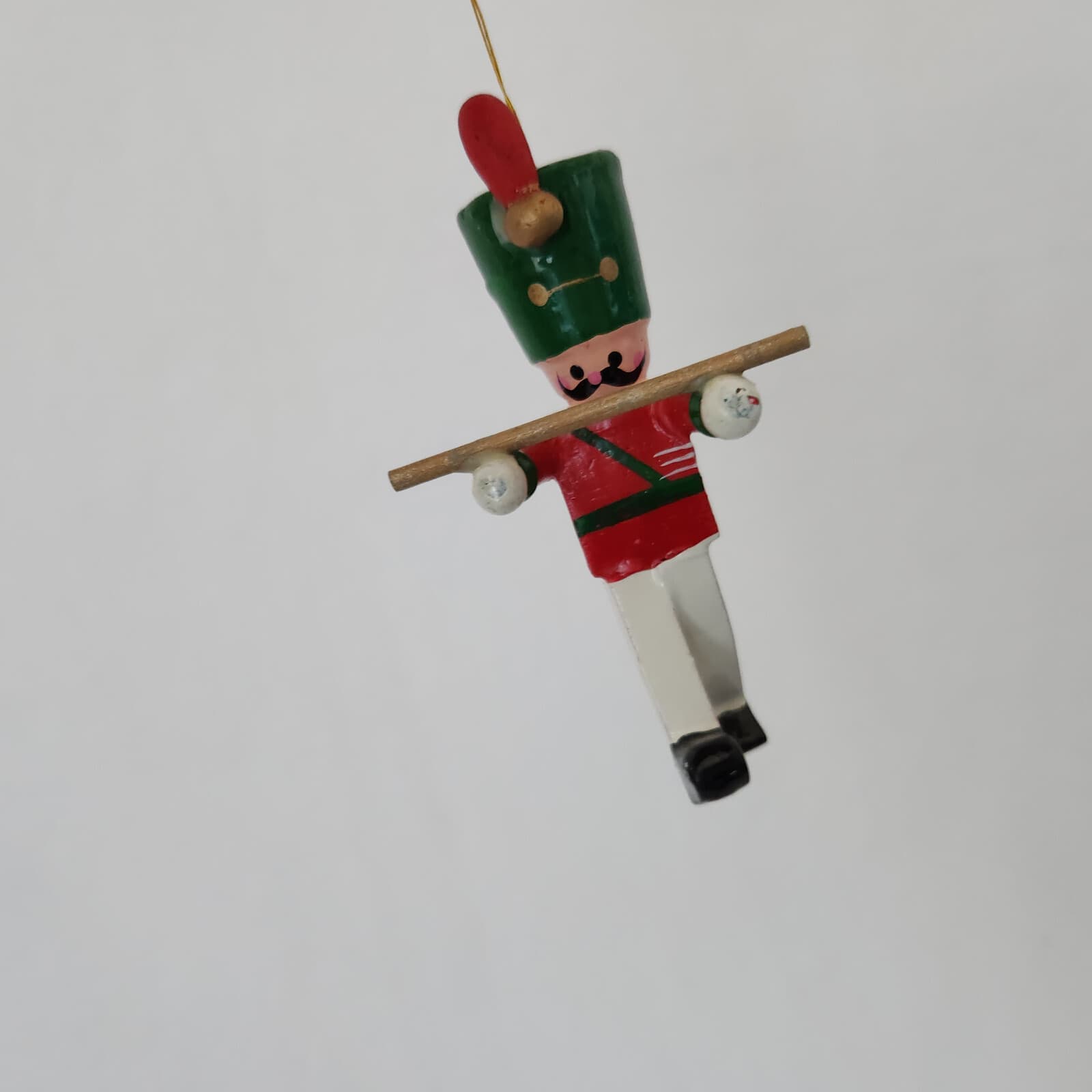 Vintage 5 Pieces Wooden Soldier Nutcracker Christmas Ornaments Made in Taiwan - Thumbnail 4