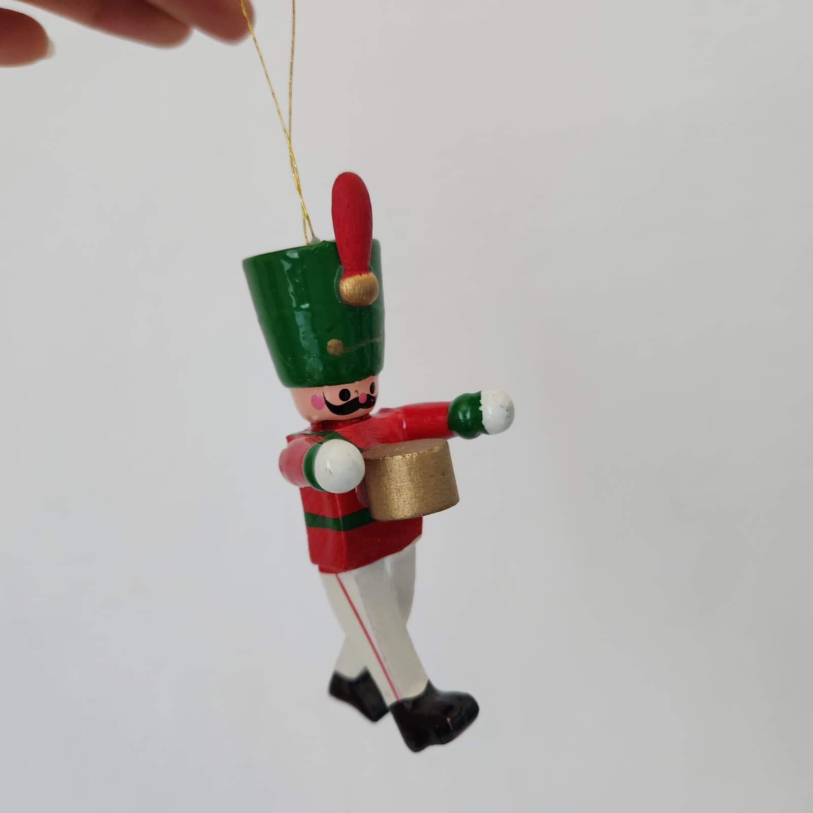 Vintage 5 Pieces Wooden Soldier Nutcracker Christmas Ornaments Made in Taiwan - Thumbnail 6