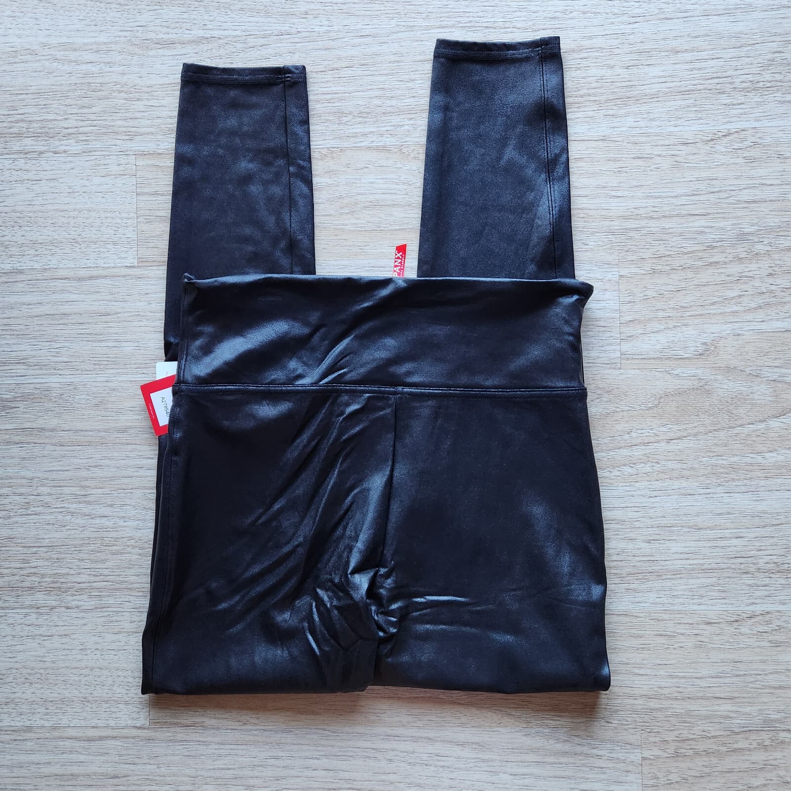 NWT SPANX $98 Faux Leather Shape Ankle Legging High Rise Stretch Black Womens XL - Thumbnail 6