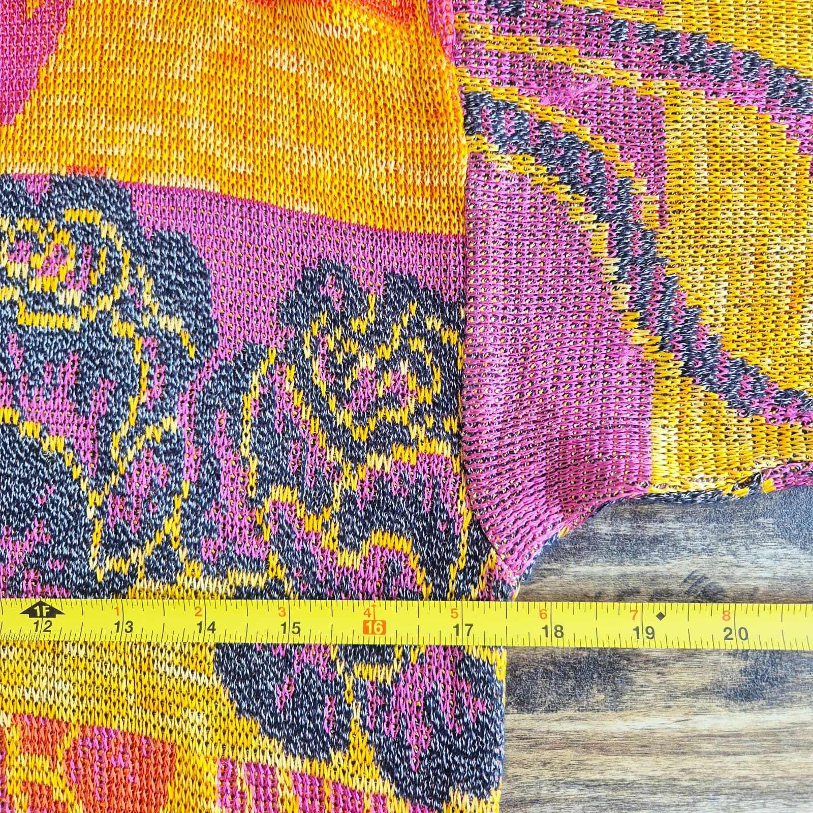 Vintage Bloomingdale's Made in Italy Sutton Sweater Multi Abstract Intarsia Knit - Thumbnail 8