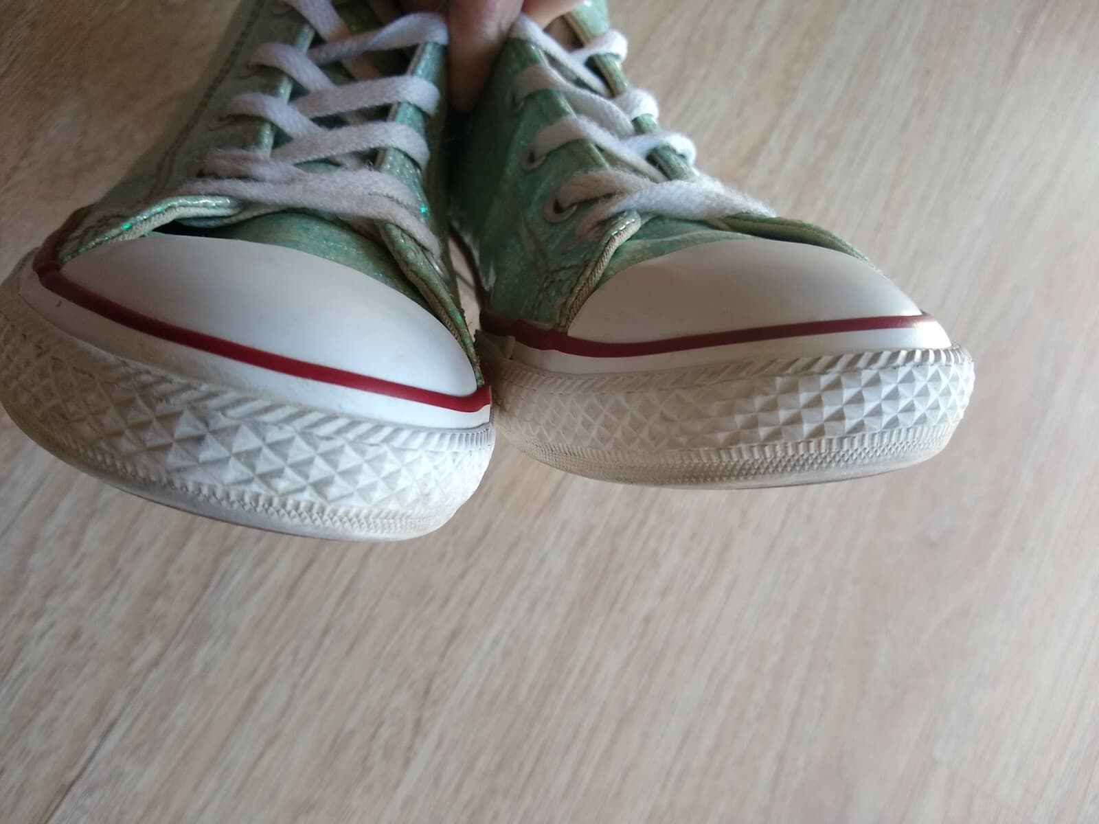 Converse Chuck Taylor All Star Junior High Top Ankle Sneaker Sparkle Mint US5 - Thumbnail 8