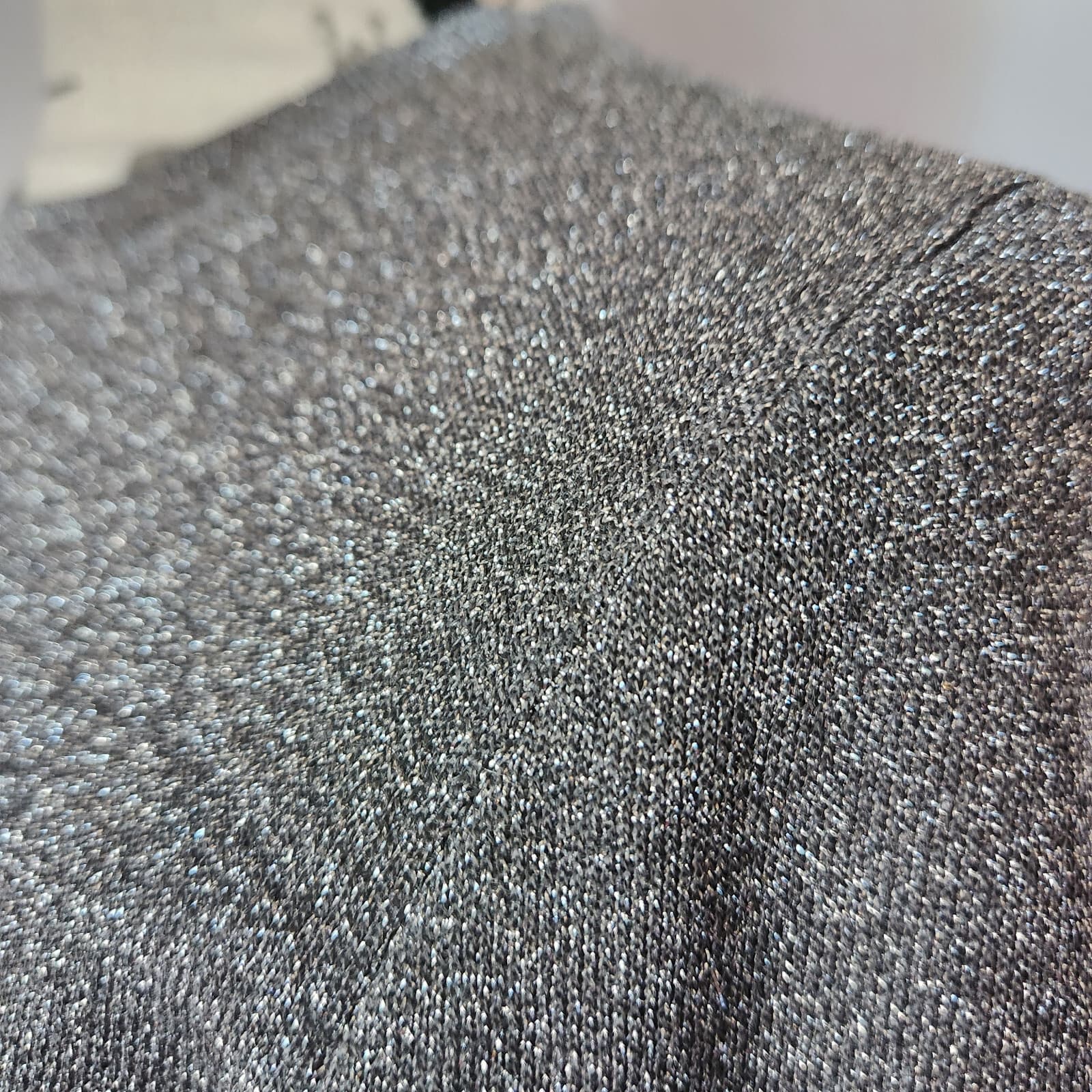 Alice + Olivia Ciara Silver Metallic Cropped Sweater Wool Blend Crew Neck Sz.S - Thumbnail 8