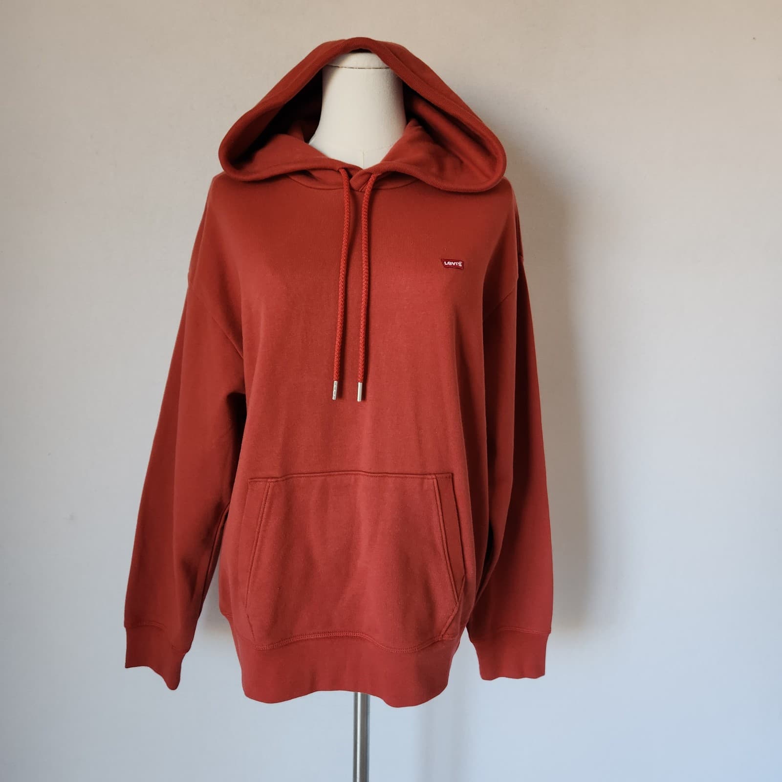 NEW Levi's Standard Hoodie Sweatshirt "Not For Resale" Terry Knit Red Women's S - Thumbnail 2