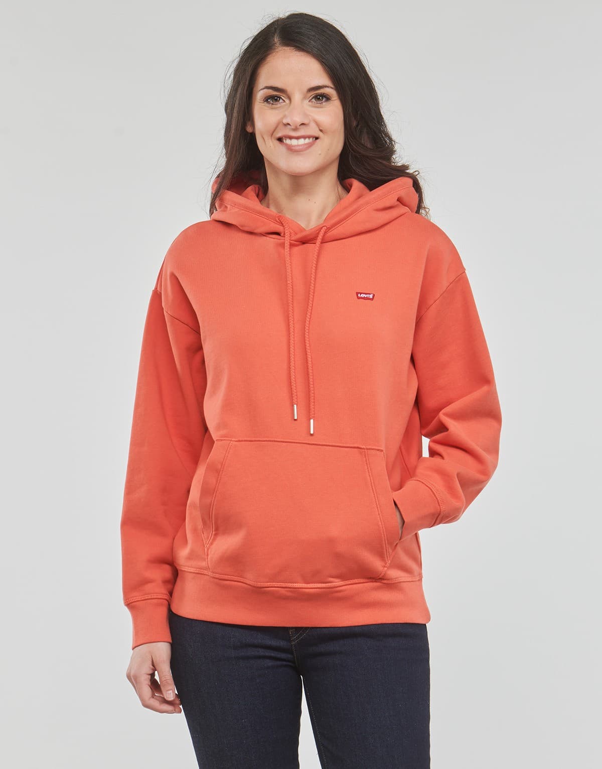 NEW Levi's Standard Hoodie Sweatshirt "Not For Resale" Terry Knit Red Women's S - Thumbnail 3