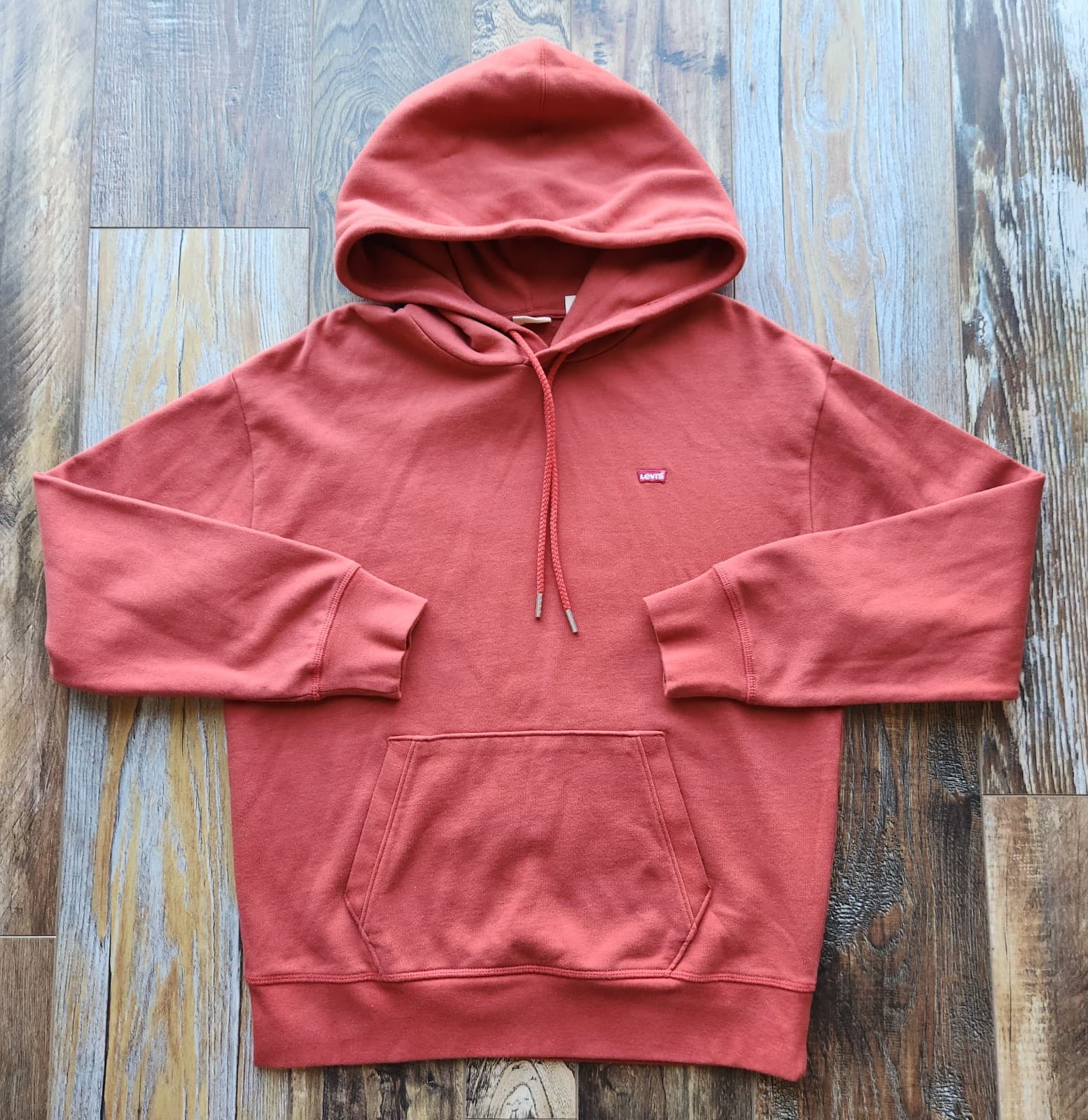 NEW Levi's Standard Hoodie Sweatshirt "Not For Resale" Terry Knit Red Women's S - Thumbnail 4