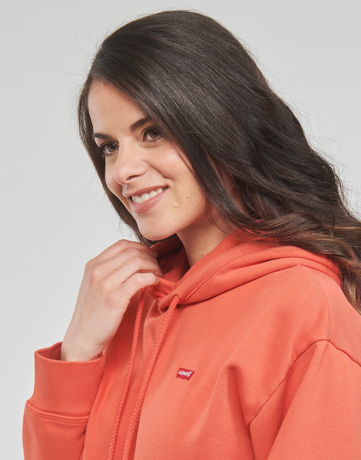 NEW Levi's Standard Hoodie Sweatshirt "Not For Resale" Terry Knit Red Women's S - Thumbnail 5