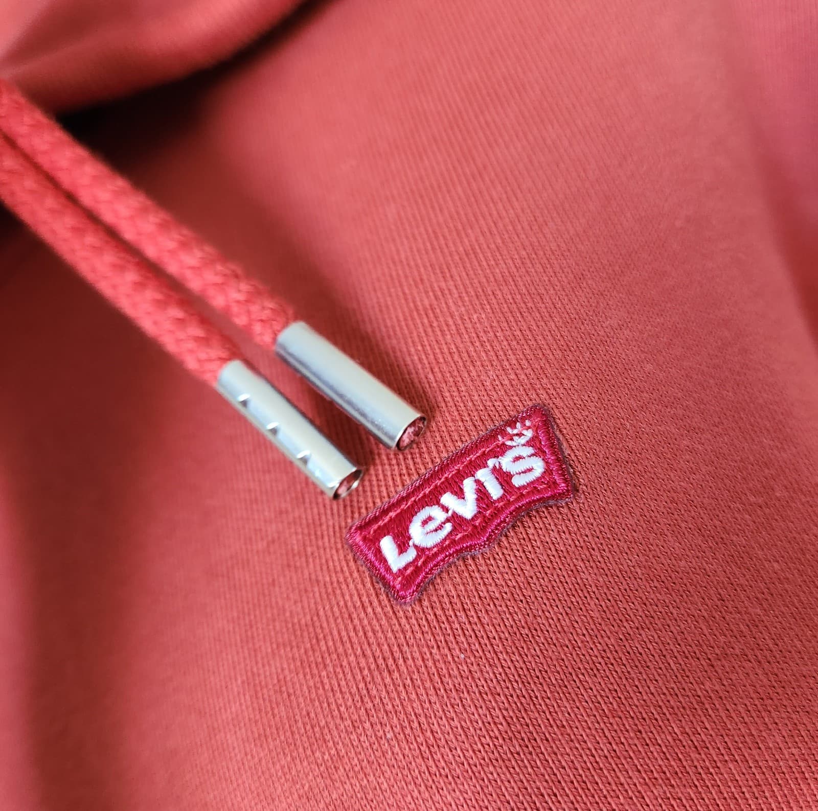 NEW Levi's Standard Hoodie Sweatshirt "Not For Resale" Terry Knit Red Women's S - Thumbnail 8