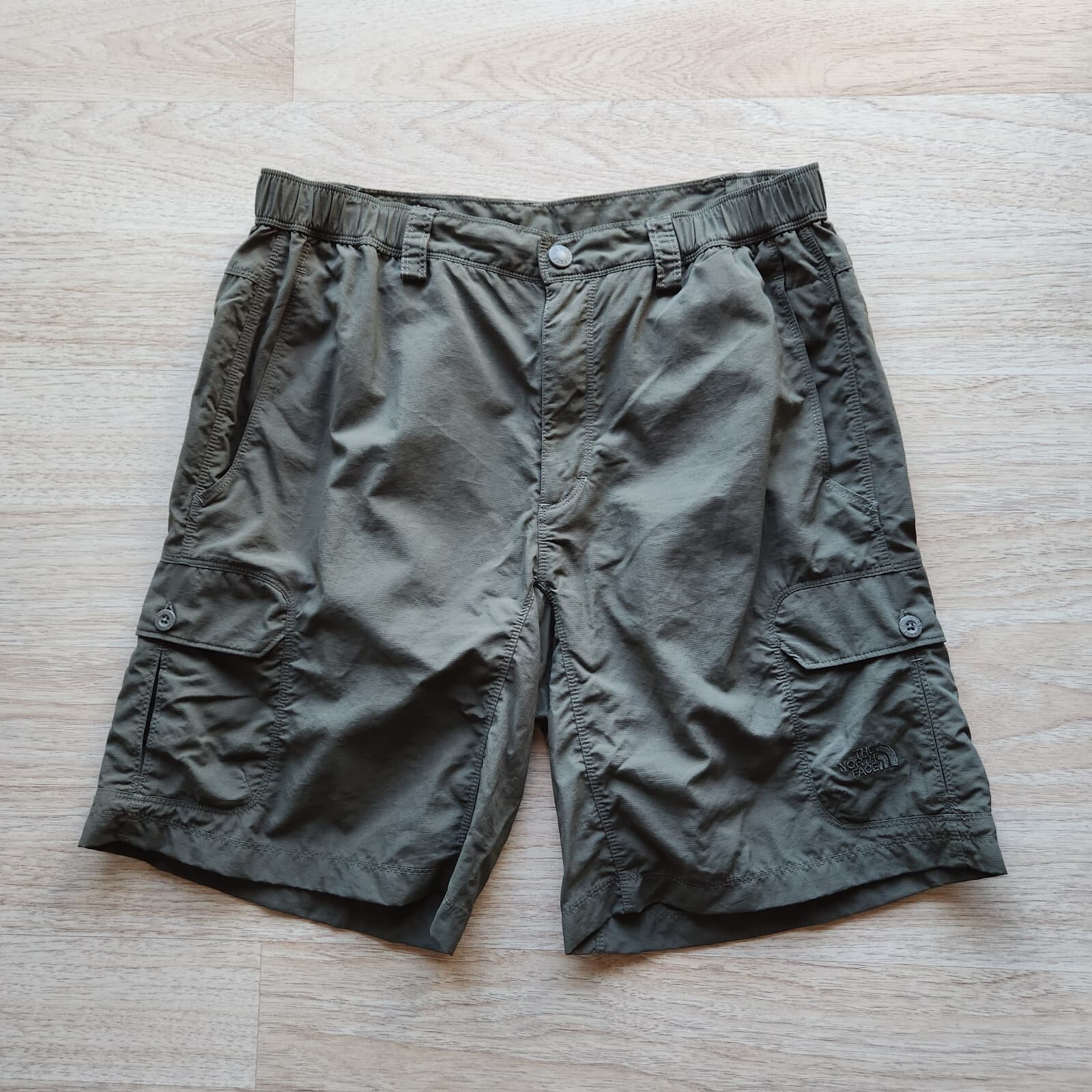 The North Face Men's M Horizon Peak Cargo Outdoor Hiking Shorts Zip Nylon Green - Thumbnail 2