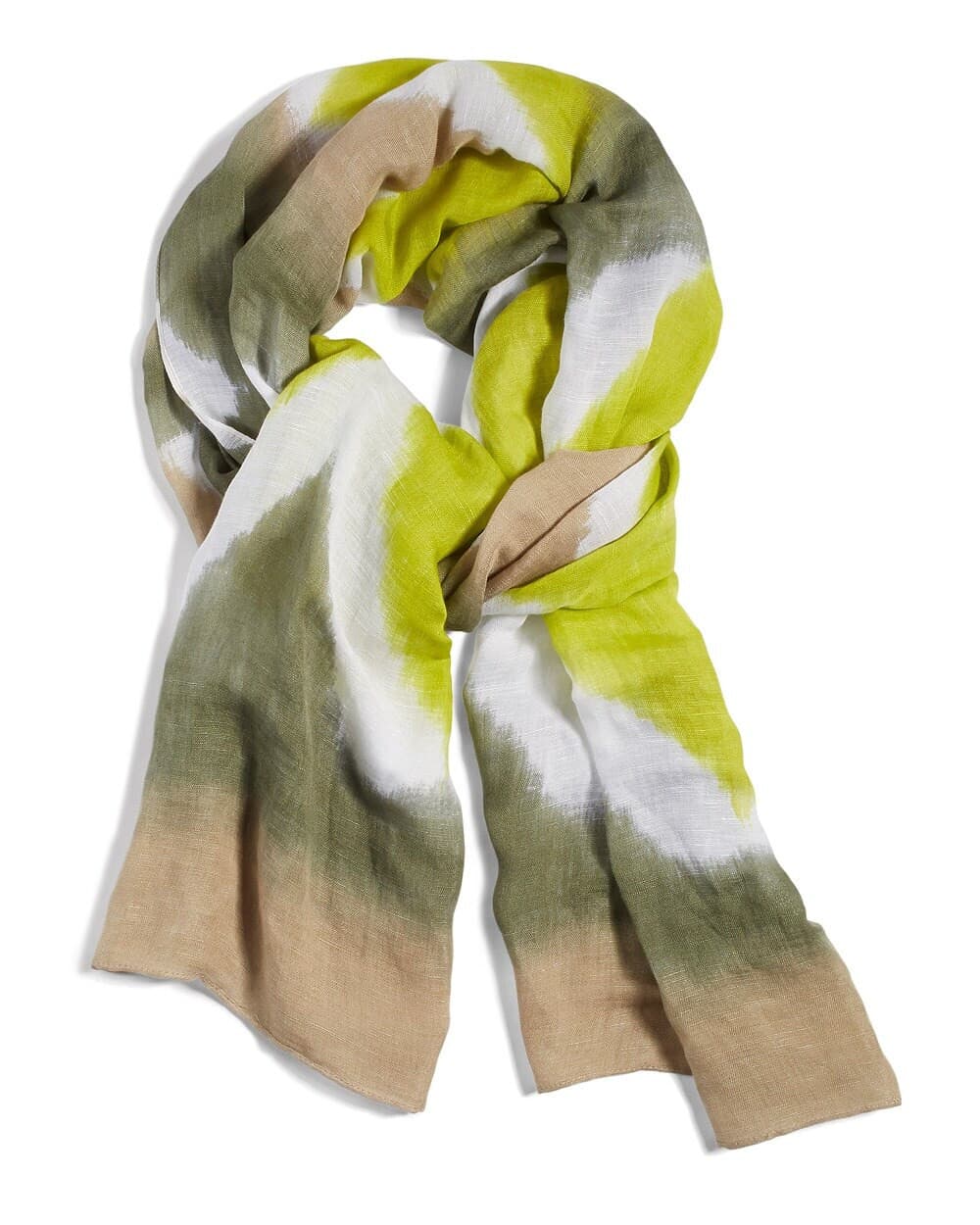 NWT Chico's Cotto Ikat Straight Oblong Scarves Viscose Linen Blend 20"x72" - Thumbnail 8
