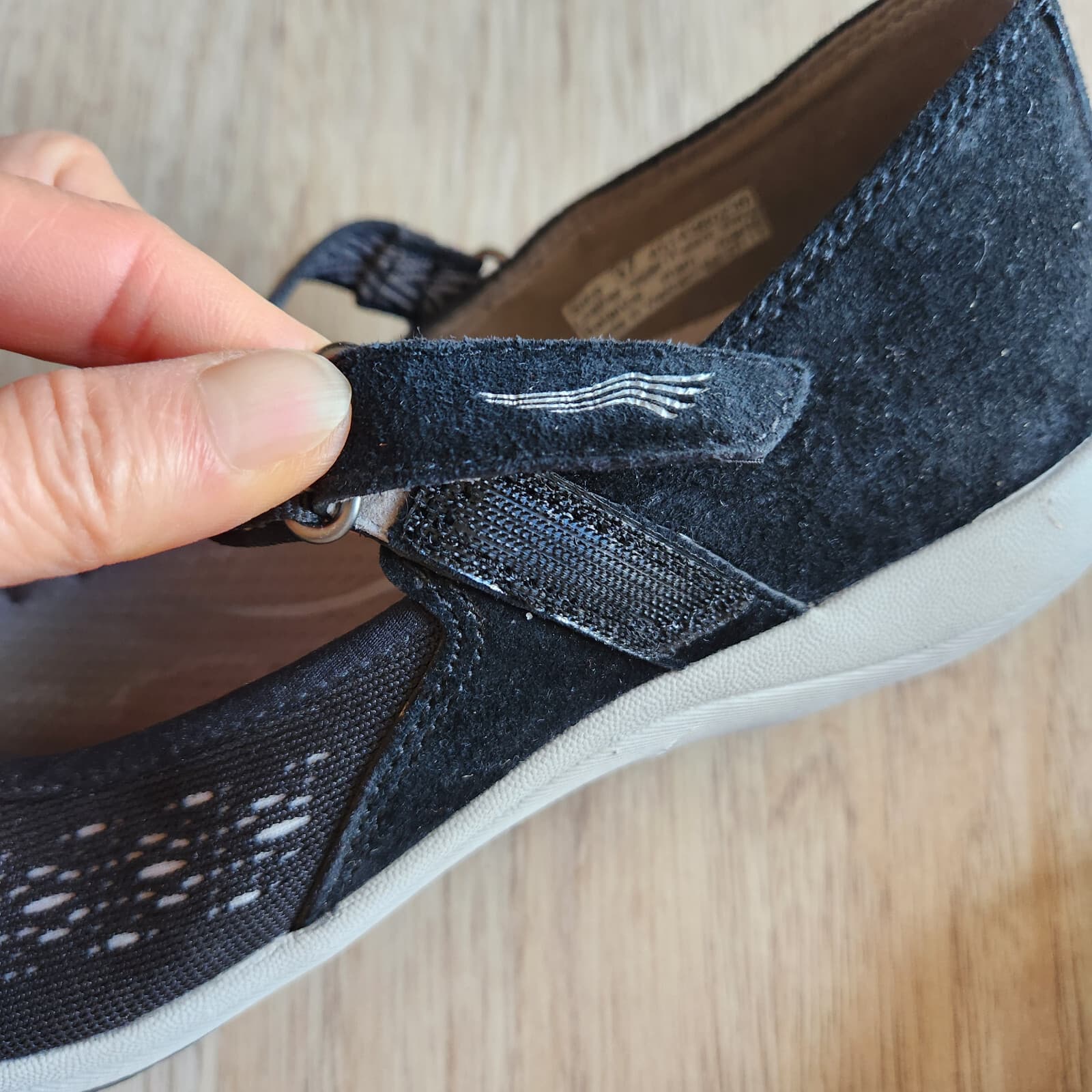 Dansko Haven Marry Jane Suede Mesh Comfort Shoe Flat Hook Loop Black EU37 - Thumbnail 5