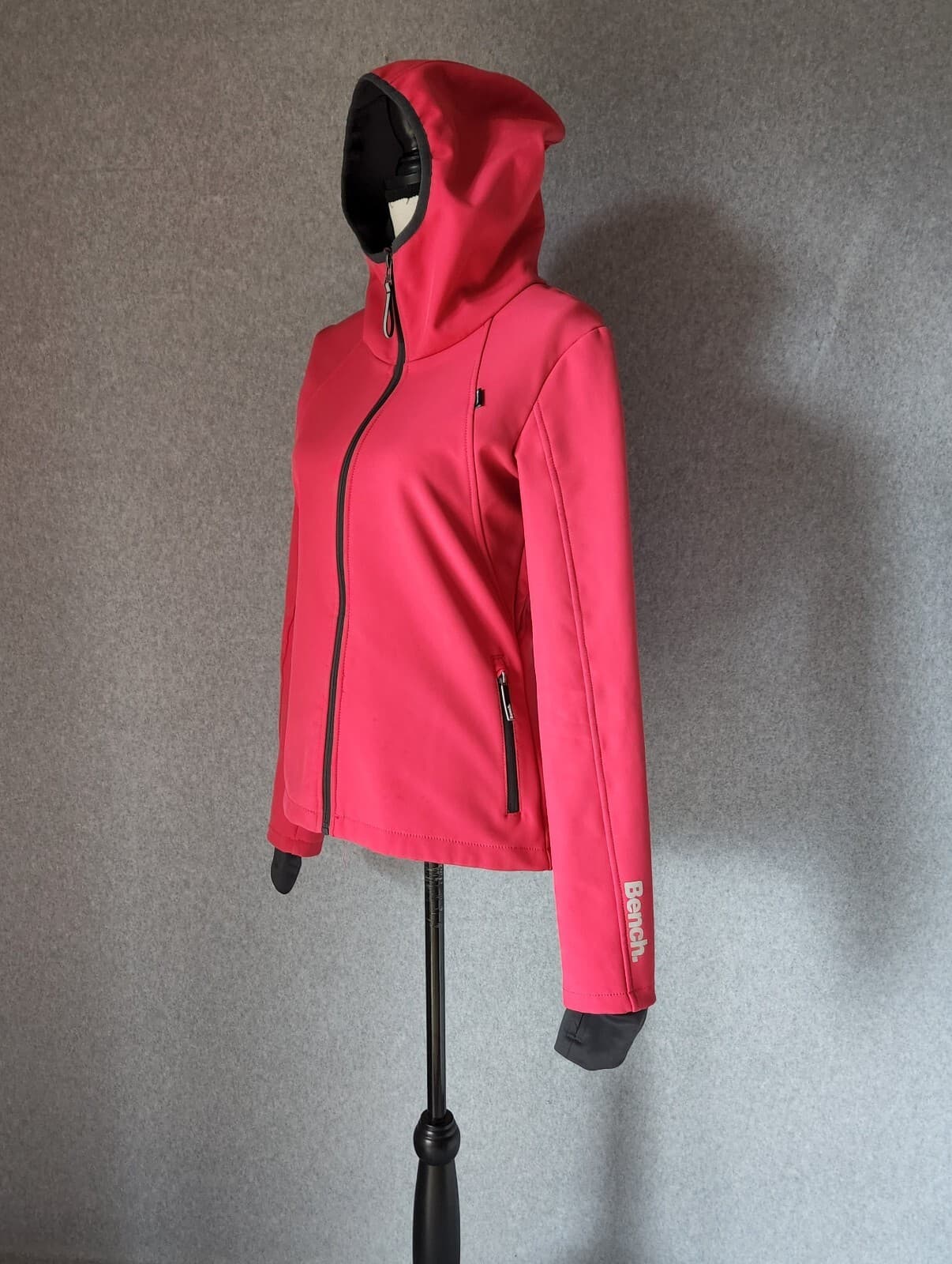 Bench Activewear Fleece Lined Hooded Jacket Full-Zip Pocket Pink Women M - Thumbnail 3