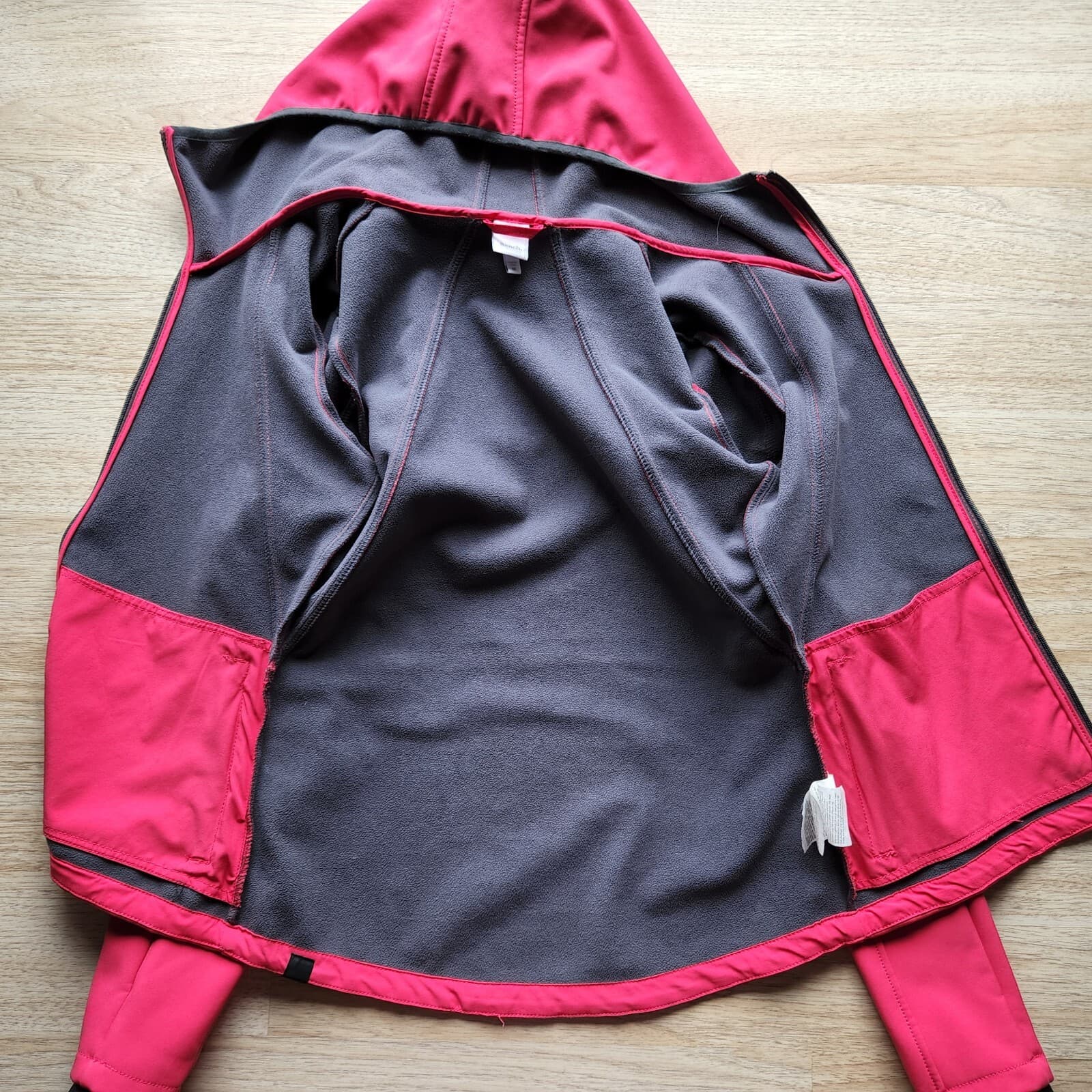 Bench Activewear Fleece Lined Hooded Jacket Full-Zip Pocket Pink Women M - Thumbnail 5