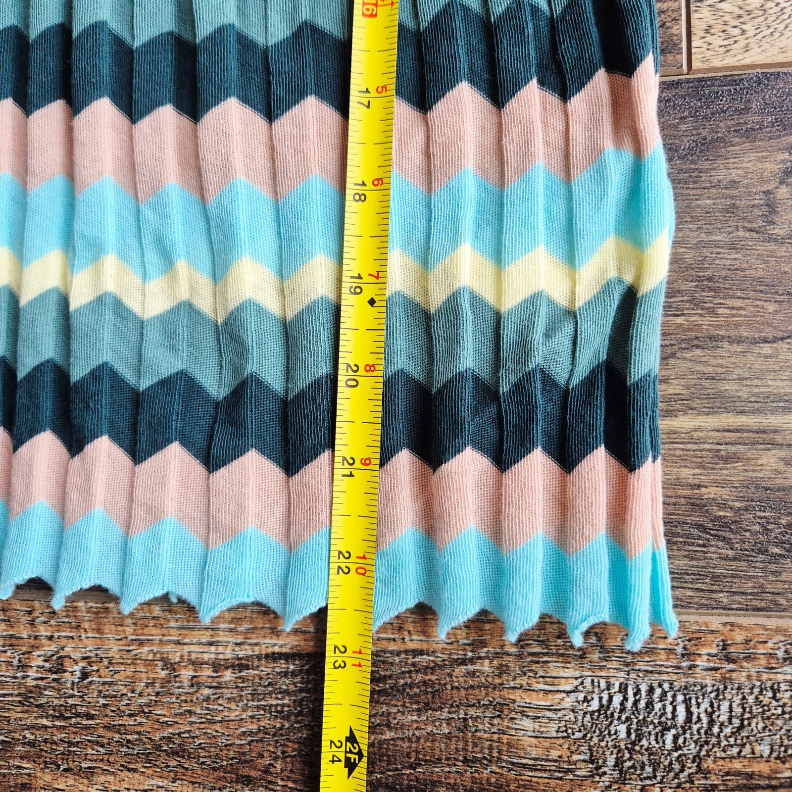 Roberto Collina Made in Italy Multicolor Chevron Knit Short Sleeve Top Women's M - Thumbnail 12