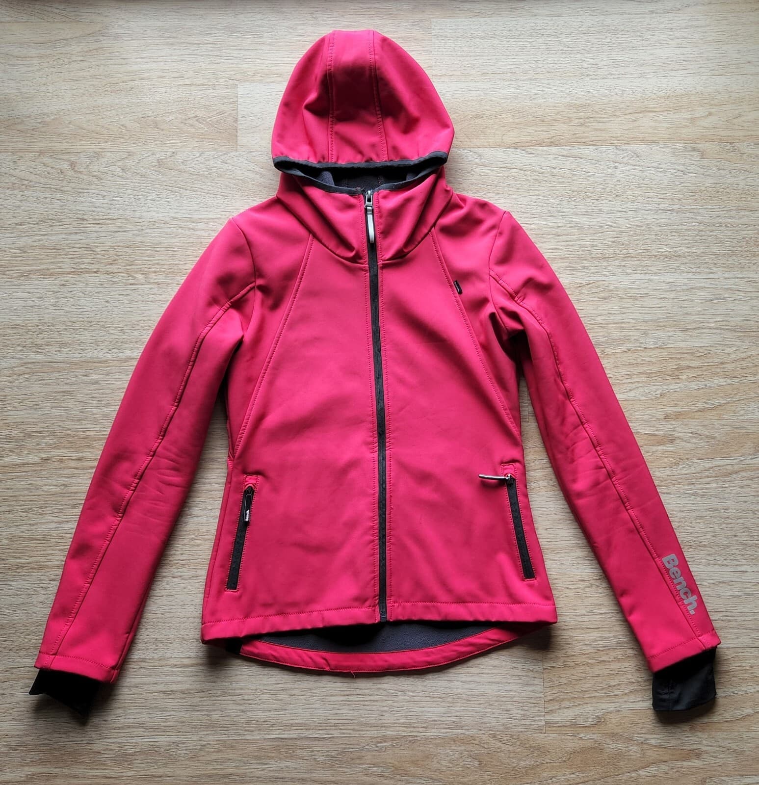 Bench Activewear Fleece Lined Hooded Jacket Full-Zip Pocket Pink Women M - Thumbnail 2