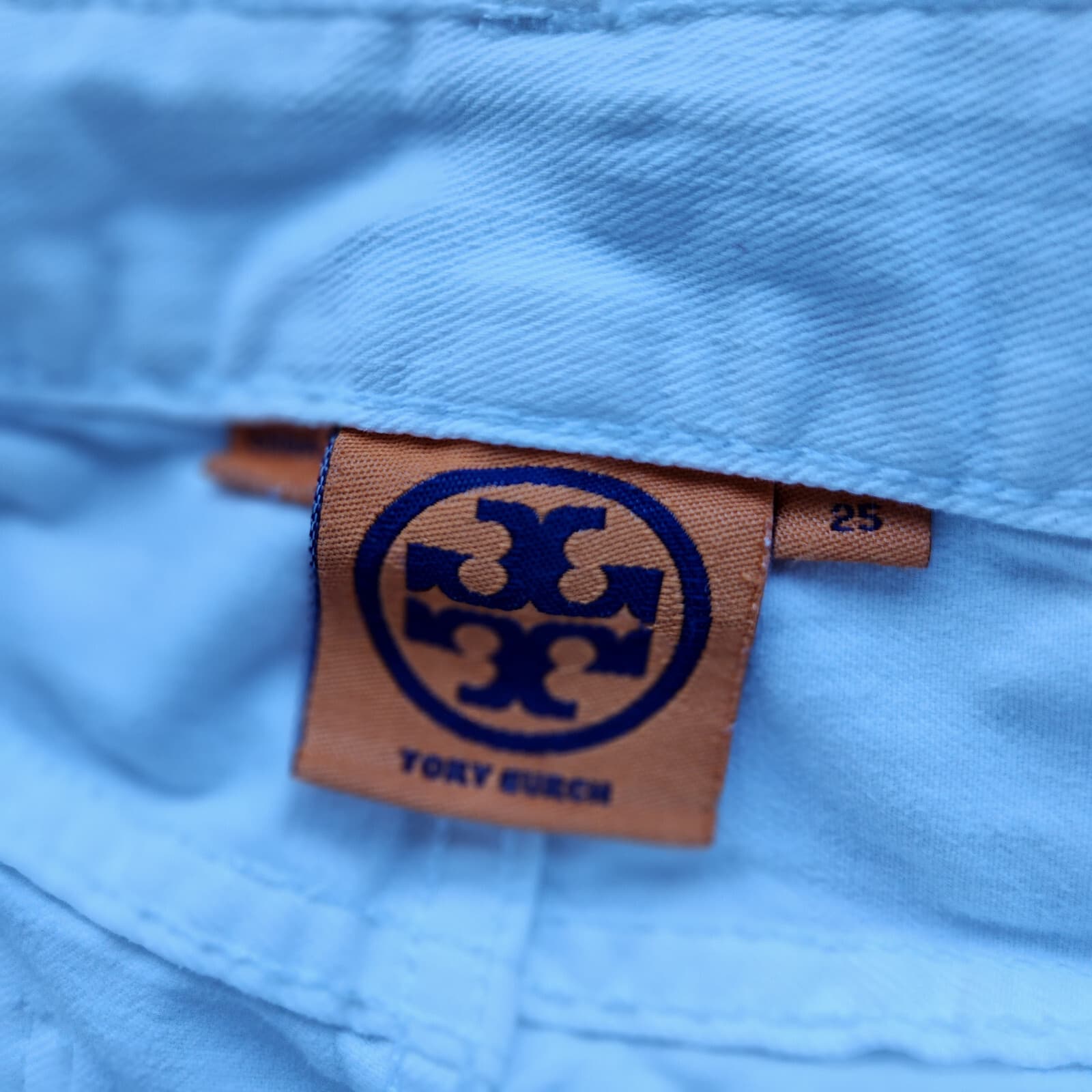 Tory Burch Cropped Skinny Jeans Zip Stretch Cotton Blend White Denim Women Sz.25 - Thumbnail 6
