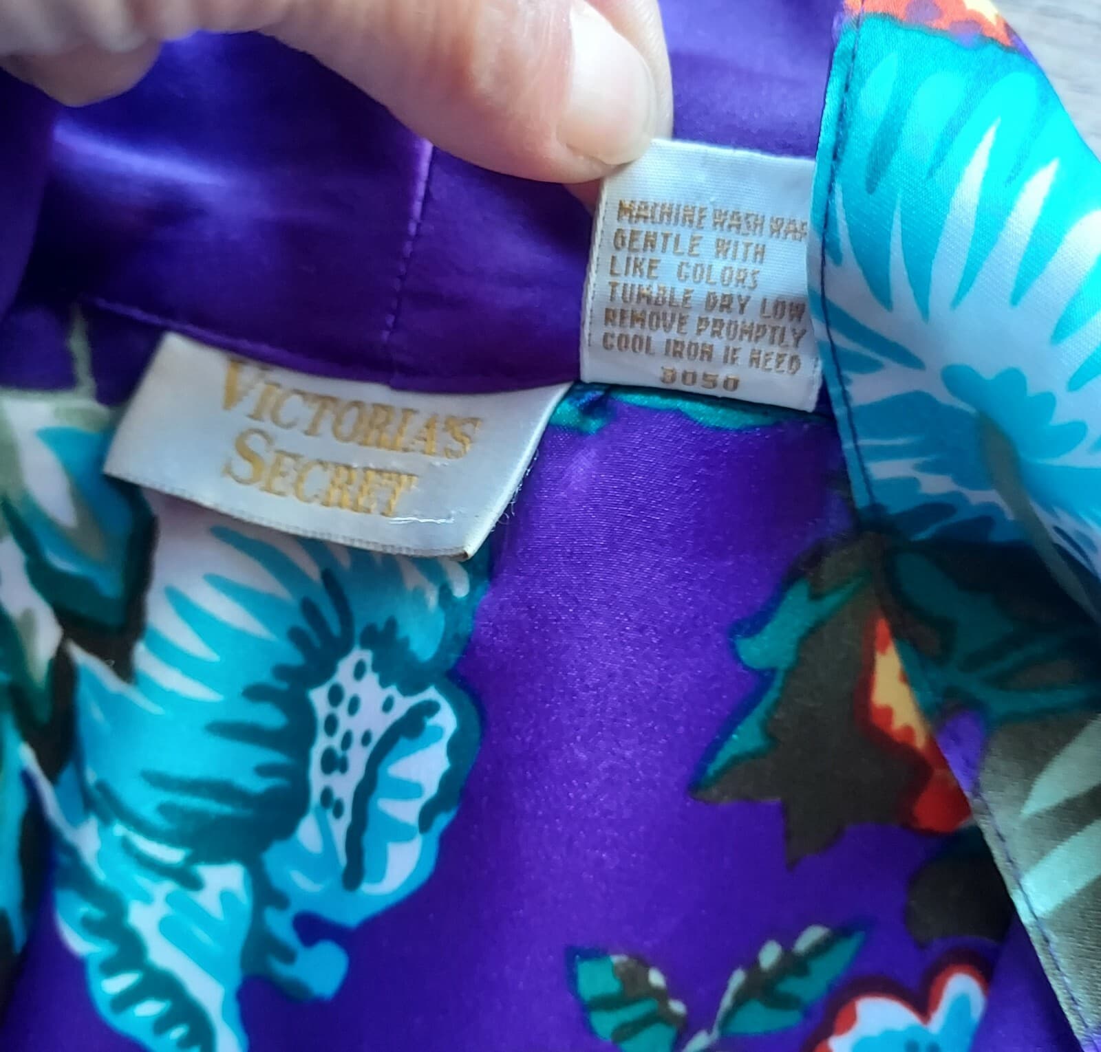 Vintage Victoria's Secret Gold Label Floral Satin Kimono Robe Multicolor Women P - Thumbnail 8
