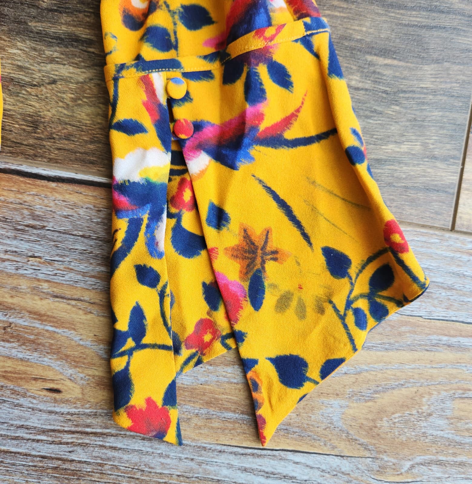 Tanya Taylor Silk Floral Cold-Shoulder Blouse Halter-Tie Neck Long Sleeve Sz.6 - Thumbnail 13