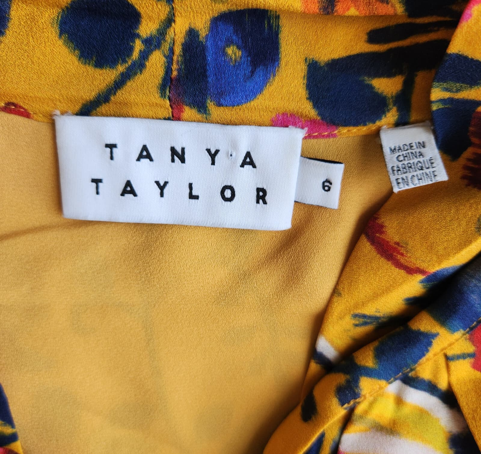 Tanya Taylor Silk Floral Cold-Shoulder Blouse Halter-Tie Neck Long Sleeve Sz.6 - Thumbnail 15
