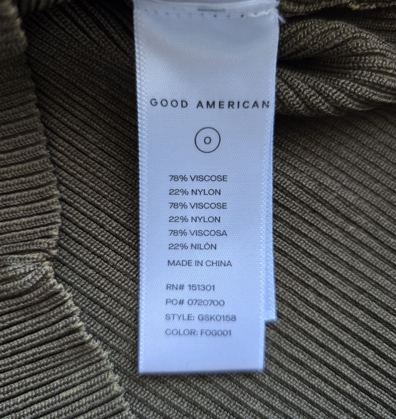 Good American Plait Rib Knit Polo Shirt Short Sleeve Stretch Green Women 2 (10) - Thumbnail 12