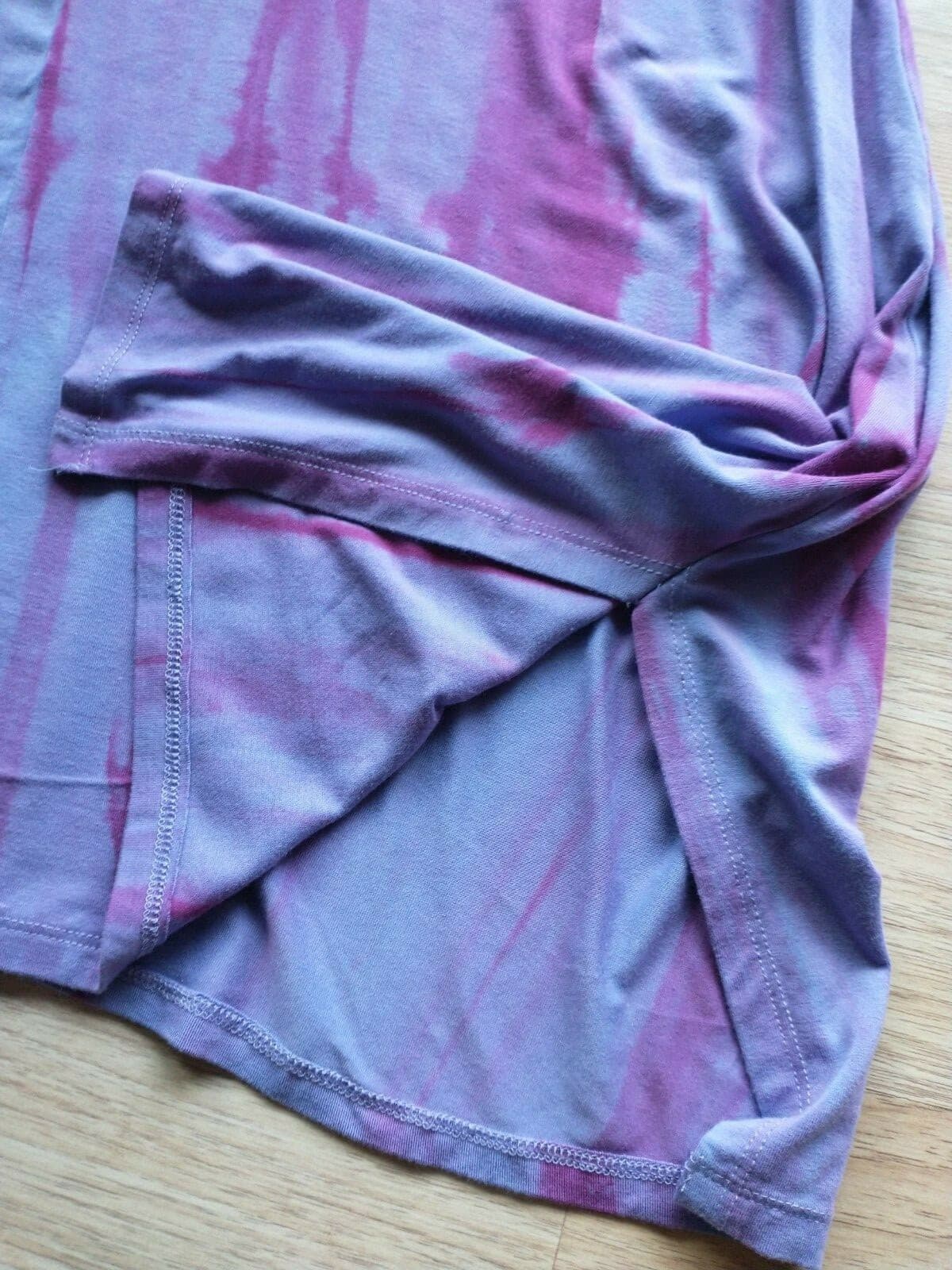 Soft Surroundings Sun Bleached Top Cold Shoulder 3/4Sleeve Purple Tie-Dye Sz.M - Thumbnail 7