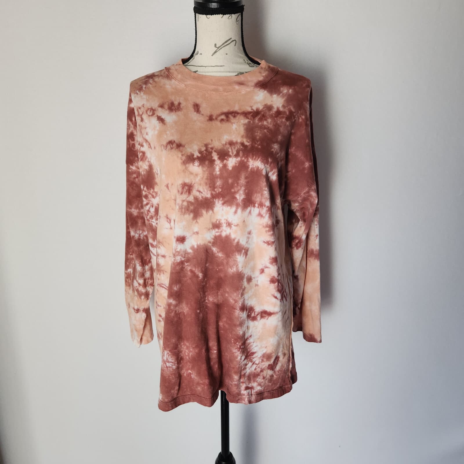 We The Free Be Free Tie-Dye Long Sleeve Tee-Shirt Cotton Rust-Combo Women's S - Thumbnail 2