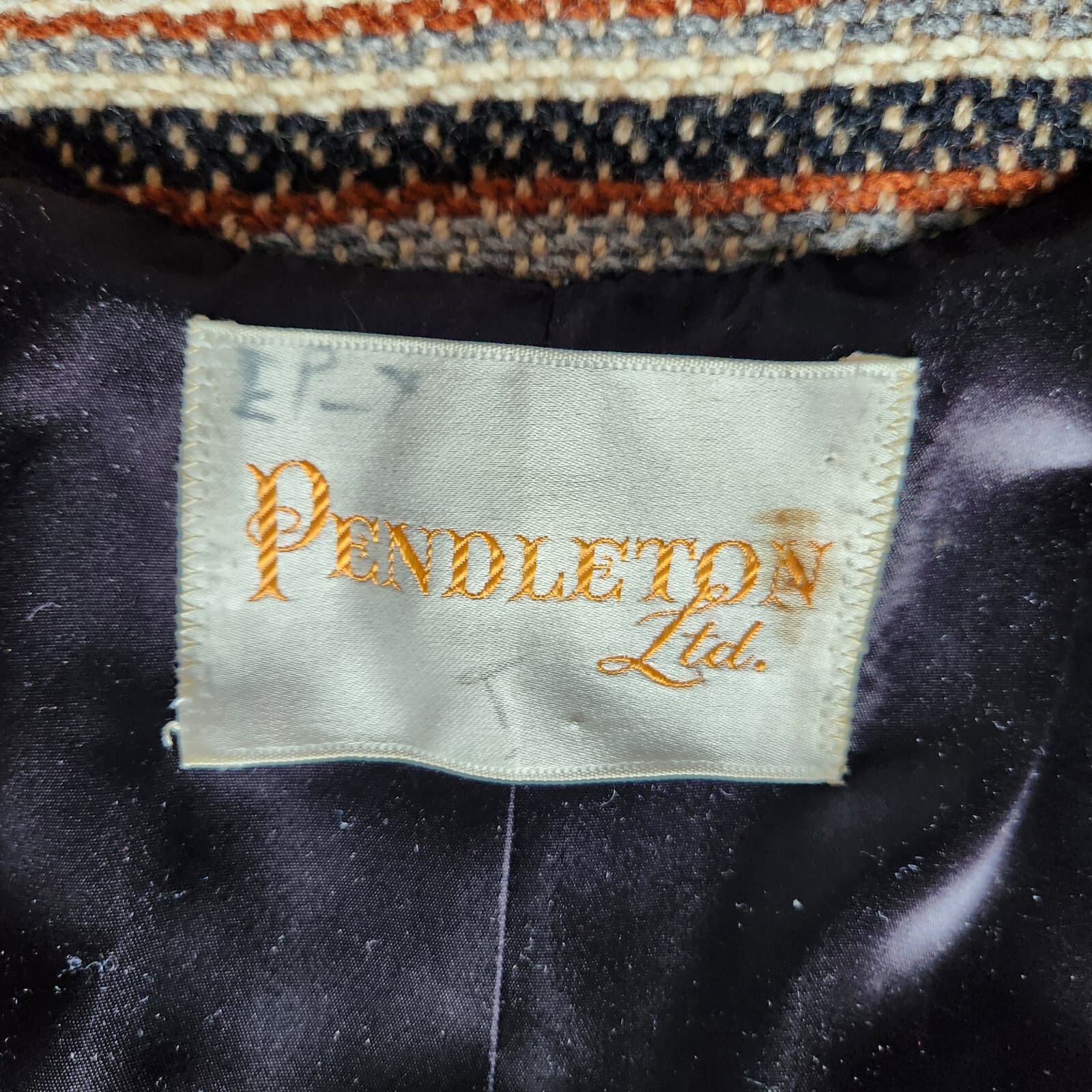 Vintage Pendleton Limited Blanket Wool Hooded Aztec Western Long Line Coat S/M - Thumbnail 11