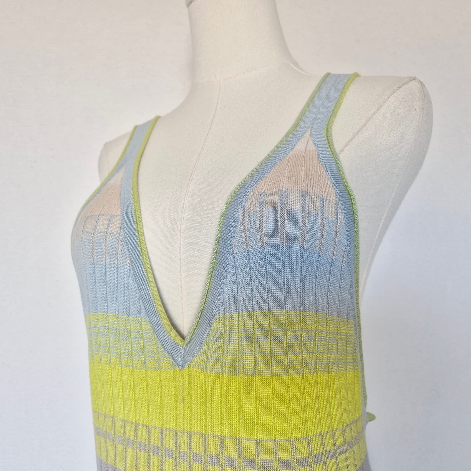 NWT Anthropologie Daily Practice Tuvalu Stripe Knit Racerback Sweater Dress Sz.S - Thumbnail 3